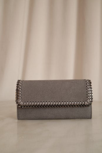 Stella Mccartney Grey Falabella Flap Continental Wallet