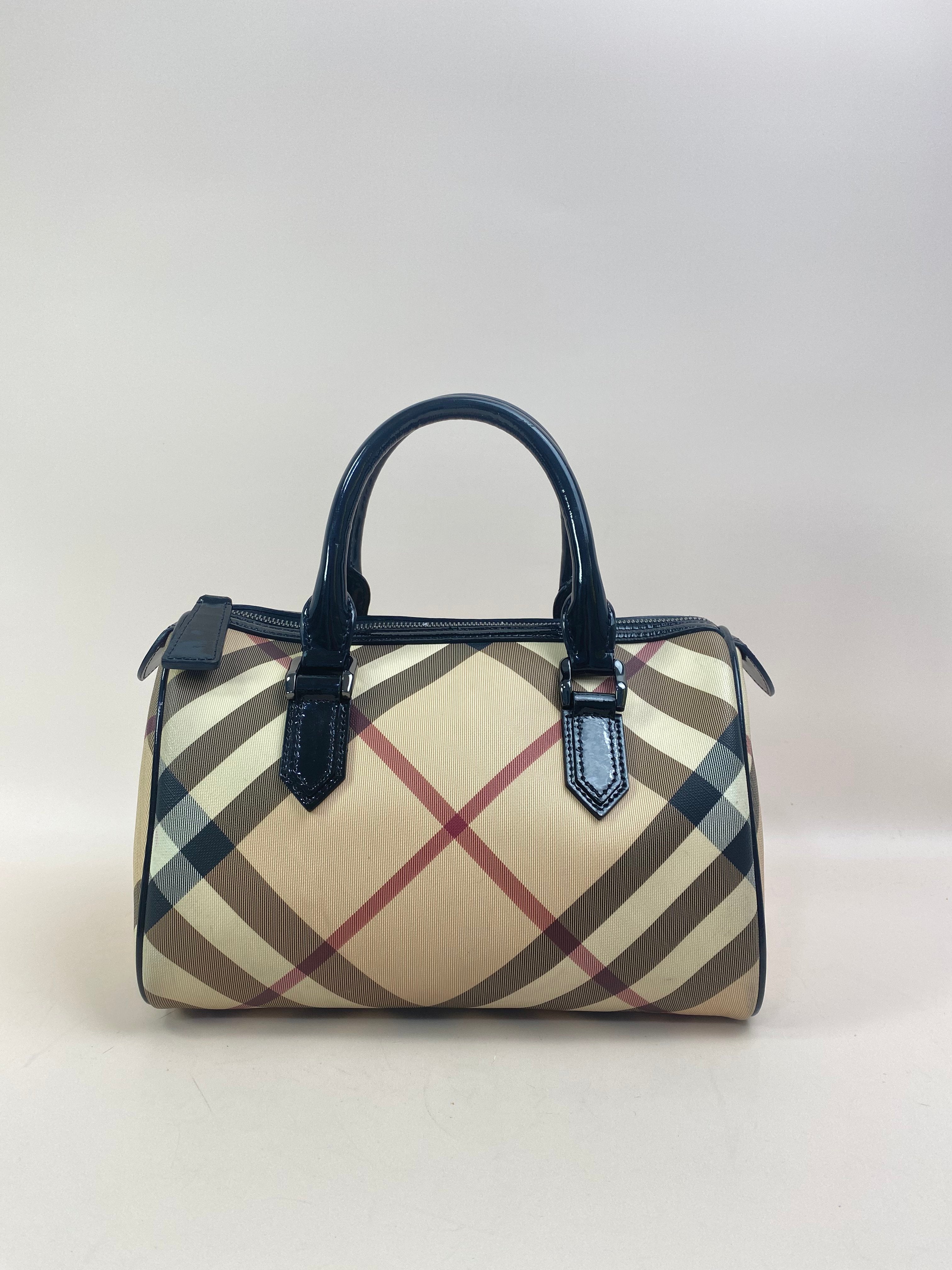 Burberry Bicolor Nova Check Medium Bowling Tote Bag