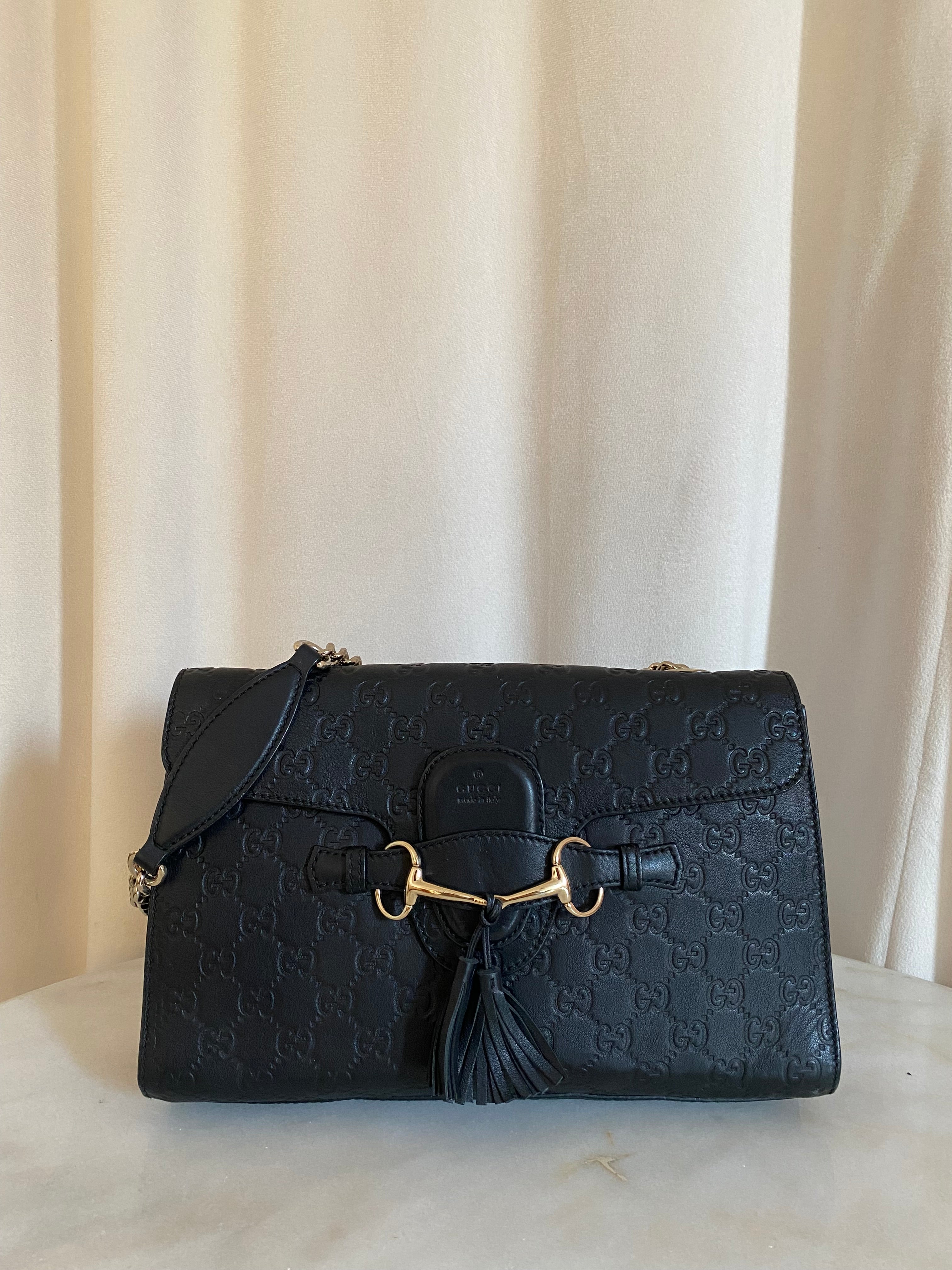 Gucci Black GG Emily Shoulder Bag