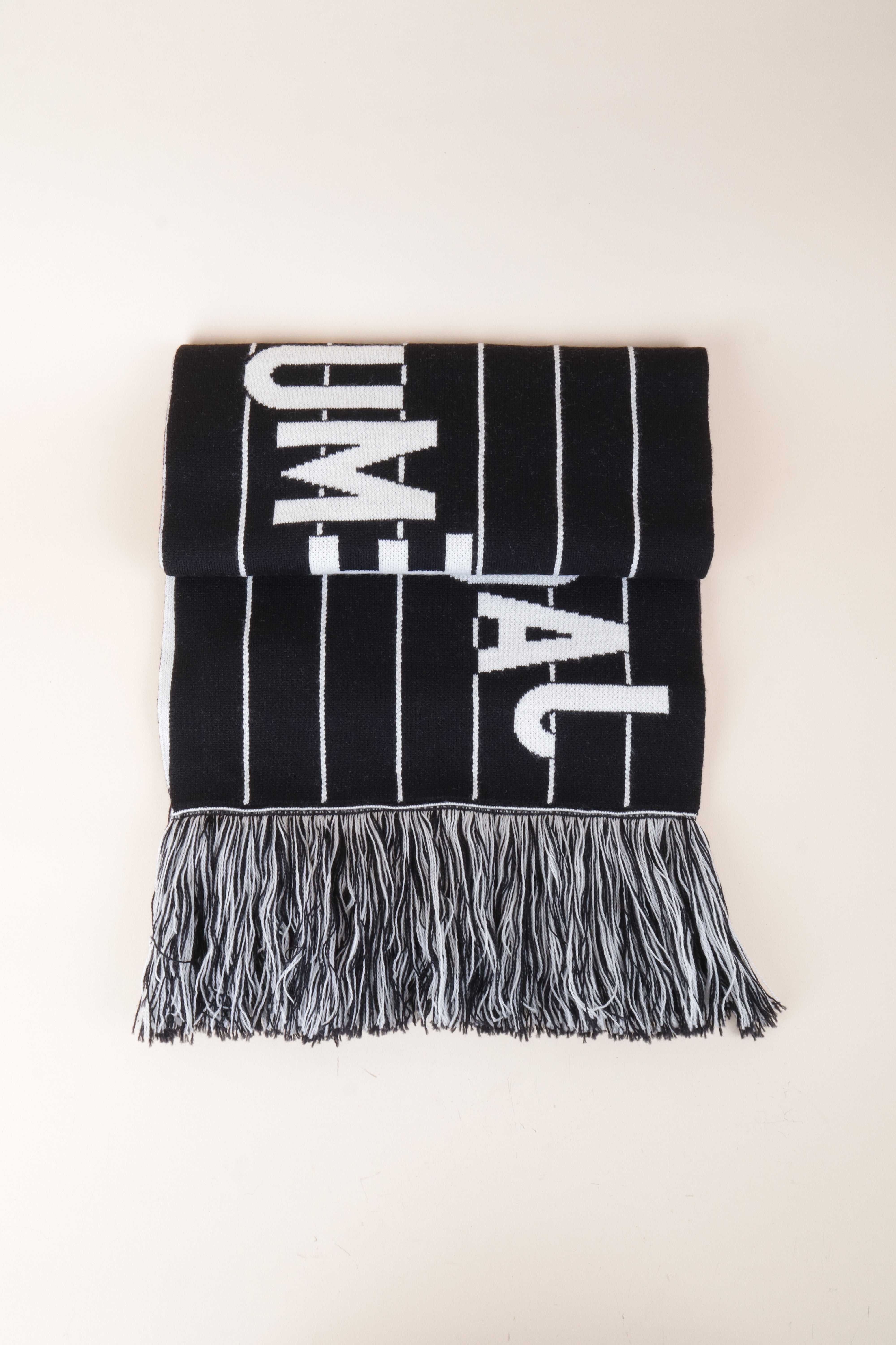 Jacquems the Liga black & white wool scarf