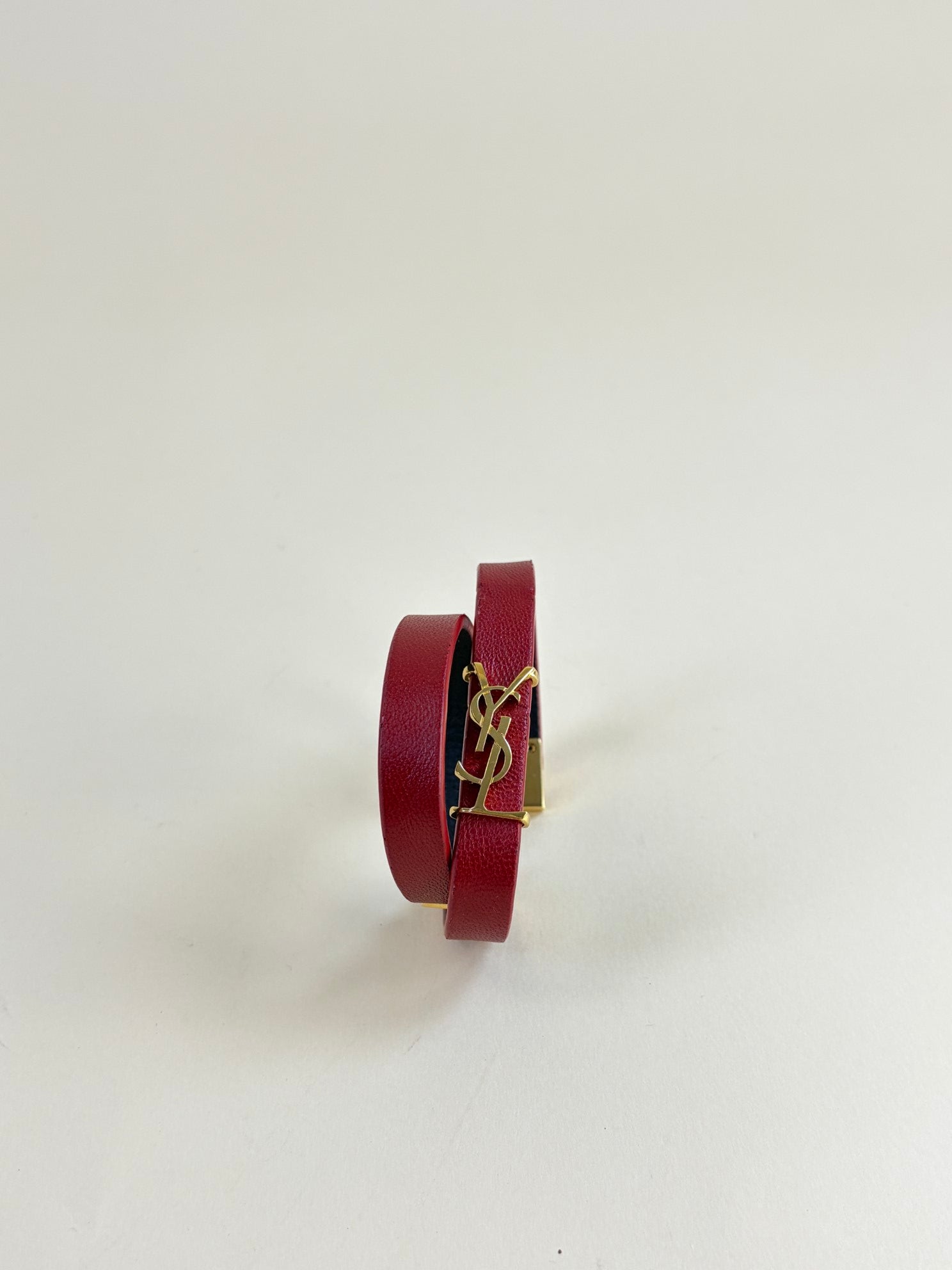 YSL Red Opyum Double Wrap Bracelet w/ Charm