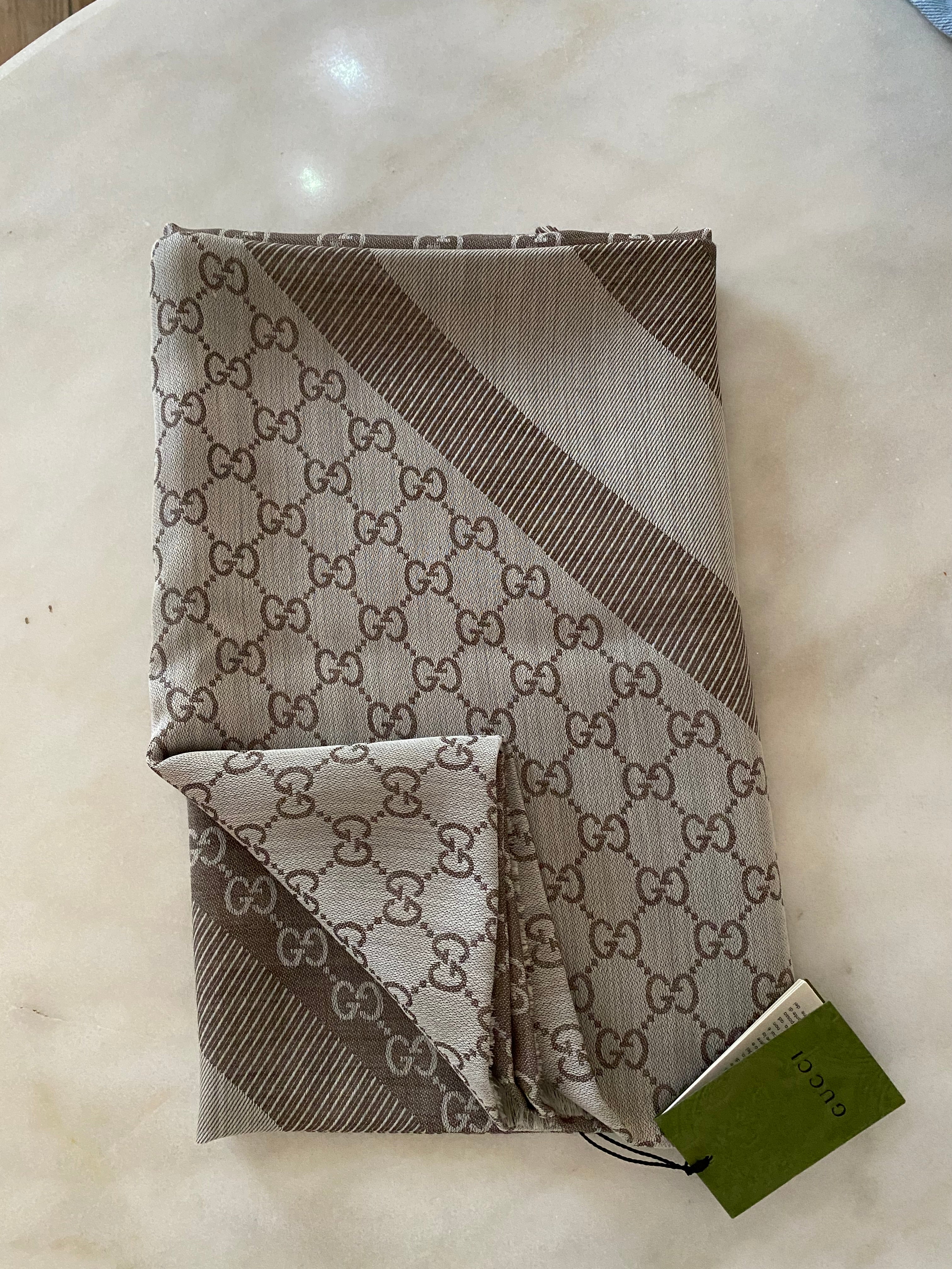 Gucci Light Brown GG Scarf