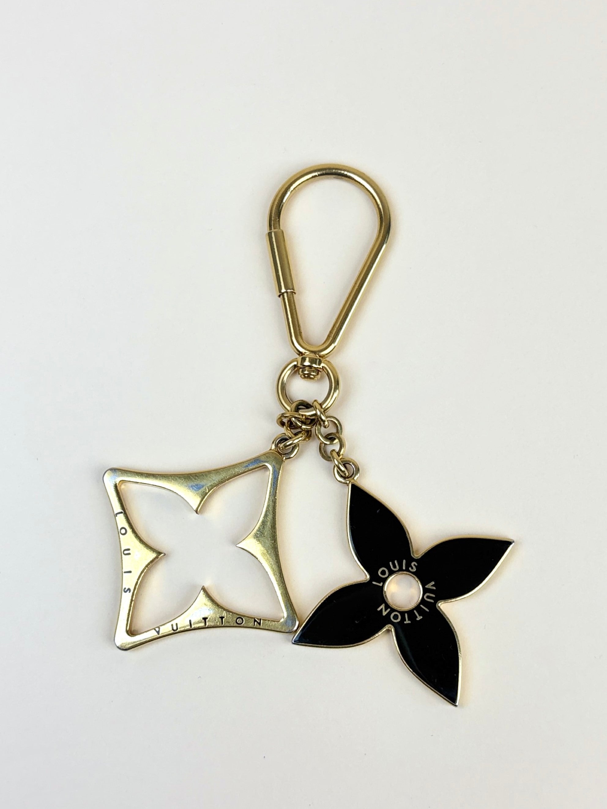 LOUIS VUITTON brown /gold puzzle key ring bag charm