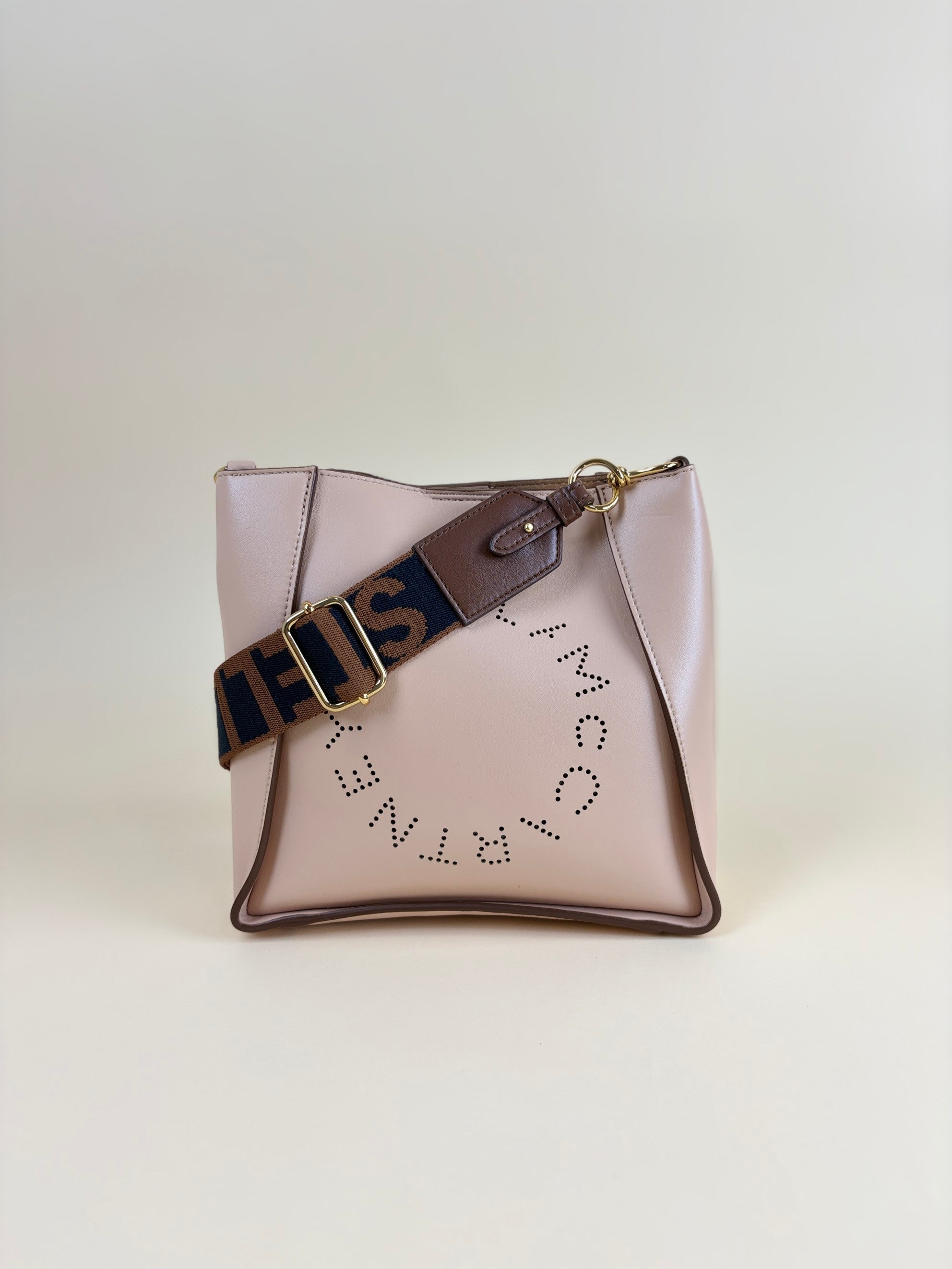 Stella Mccartney Nude Logo Square Crossbody Bag