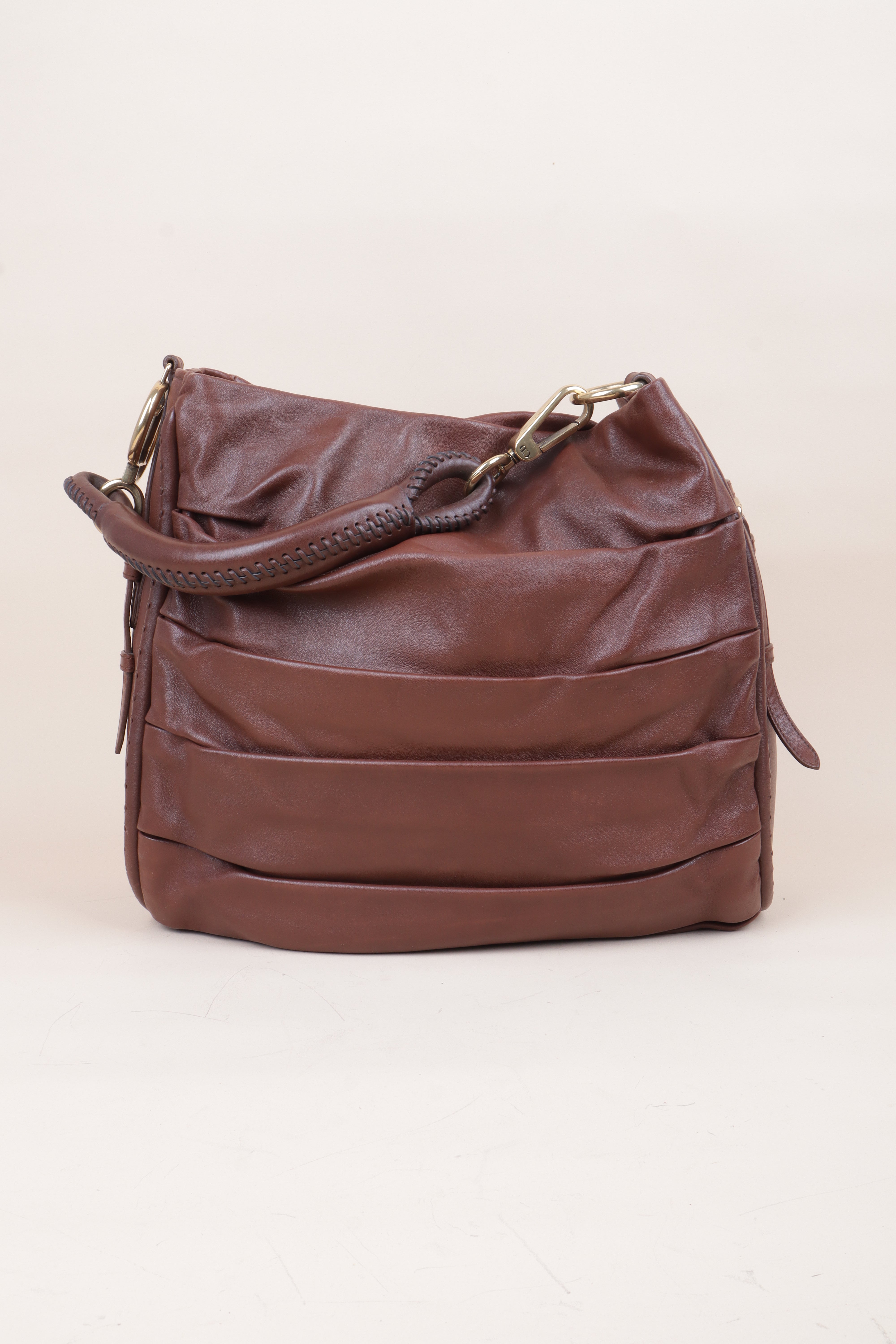 Christian Dior Brown Pleated Libertine Tote Bag
