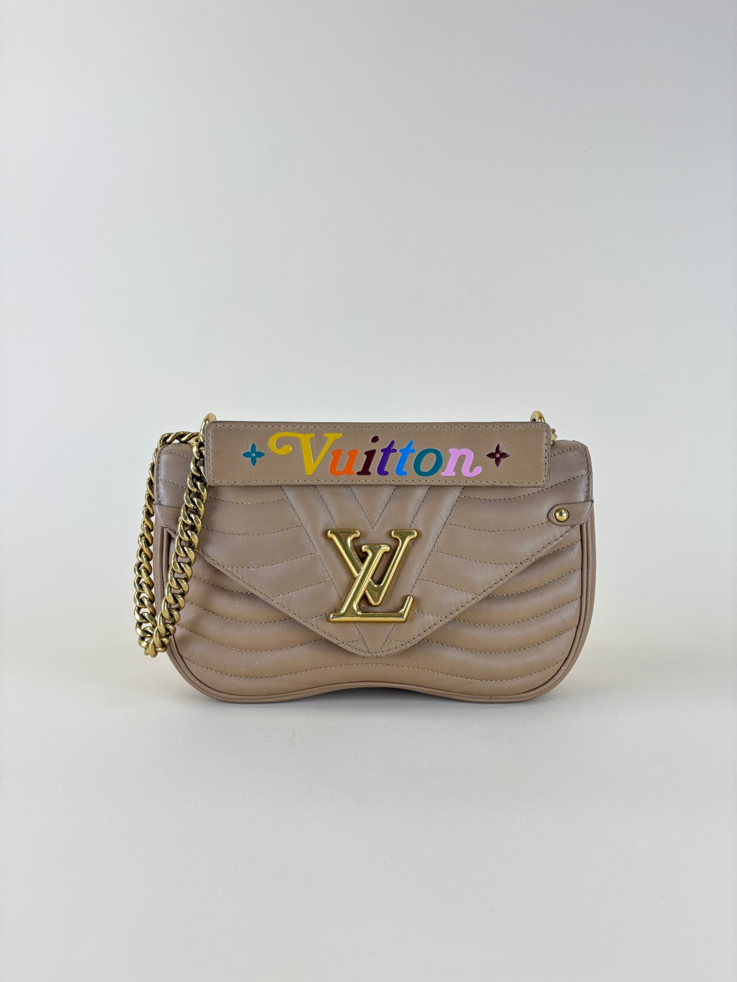 Louis Vuitton Beige New Wave Chain MM Shoulder Bag