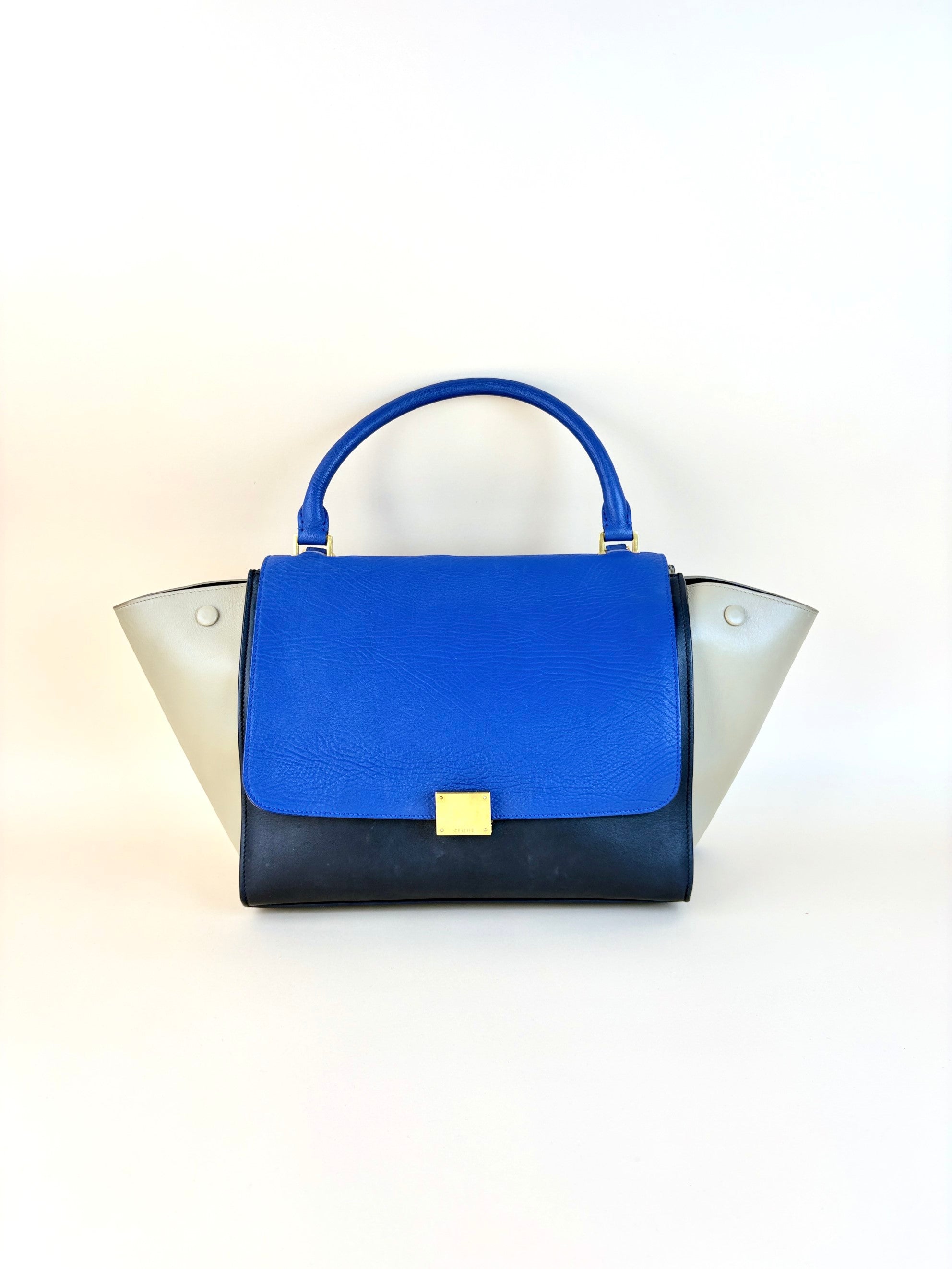 Celine Tricolor Trapeze top handle smooth calfskin