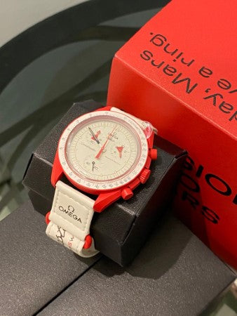 Omega Bicolor X Swatch Speedmaster Moonswatch Mission to Mars Watch