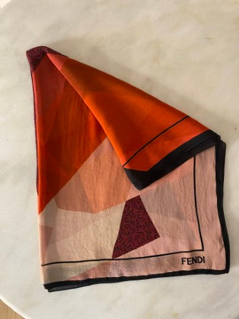 Fendi Multicolor Long Silk Scarf