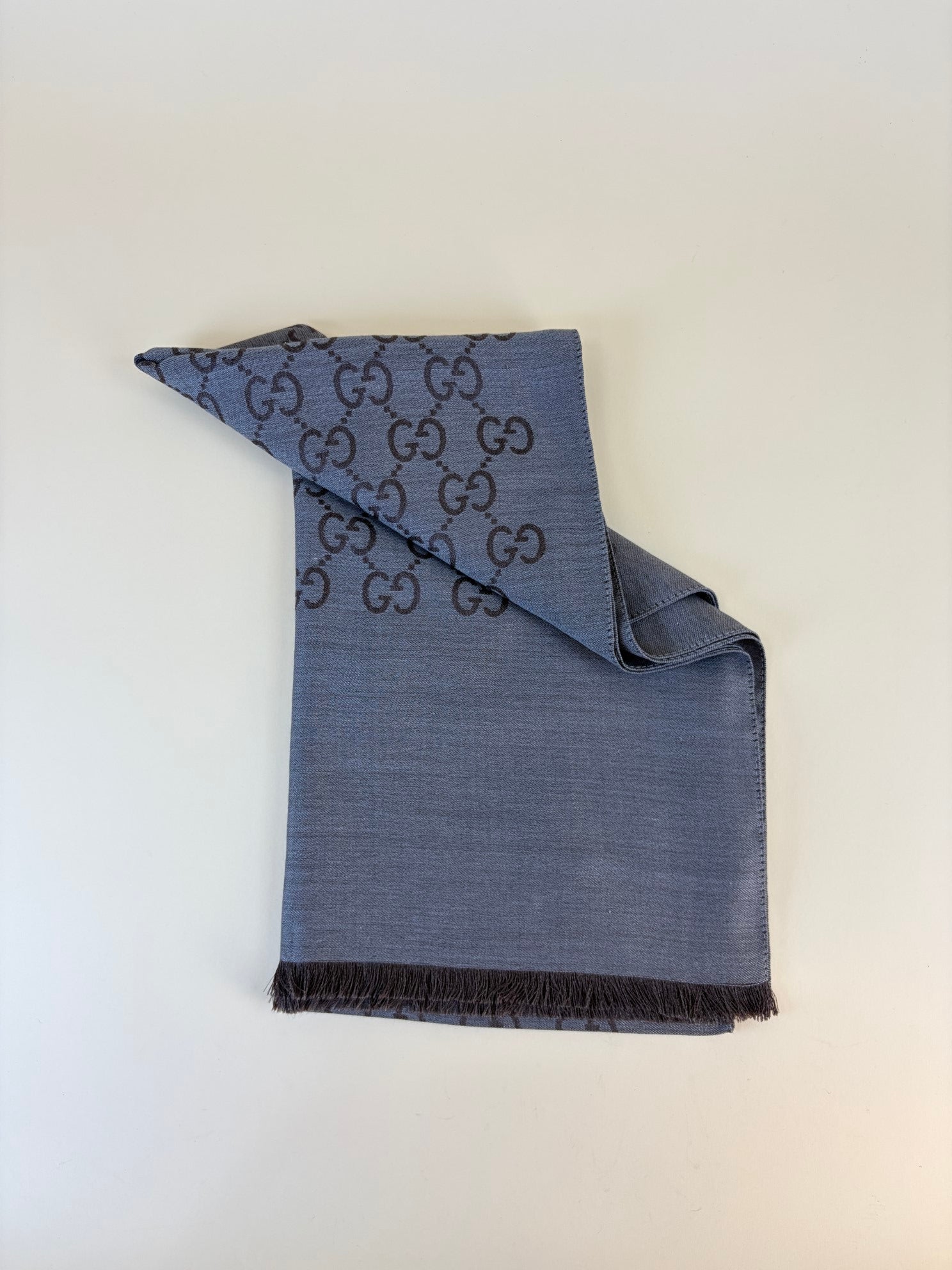 Gucci Bicolor GG Monogram Silk Wool Scarf