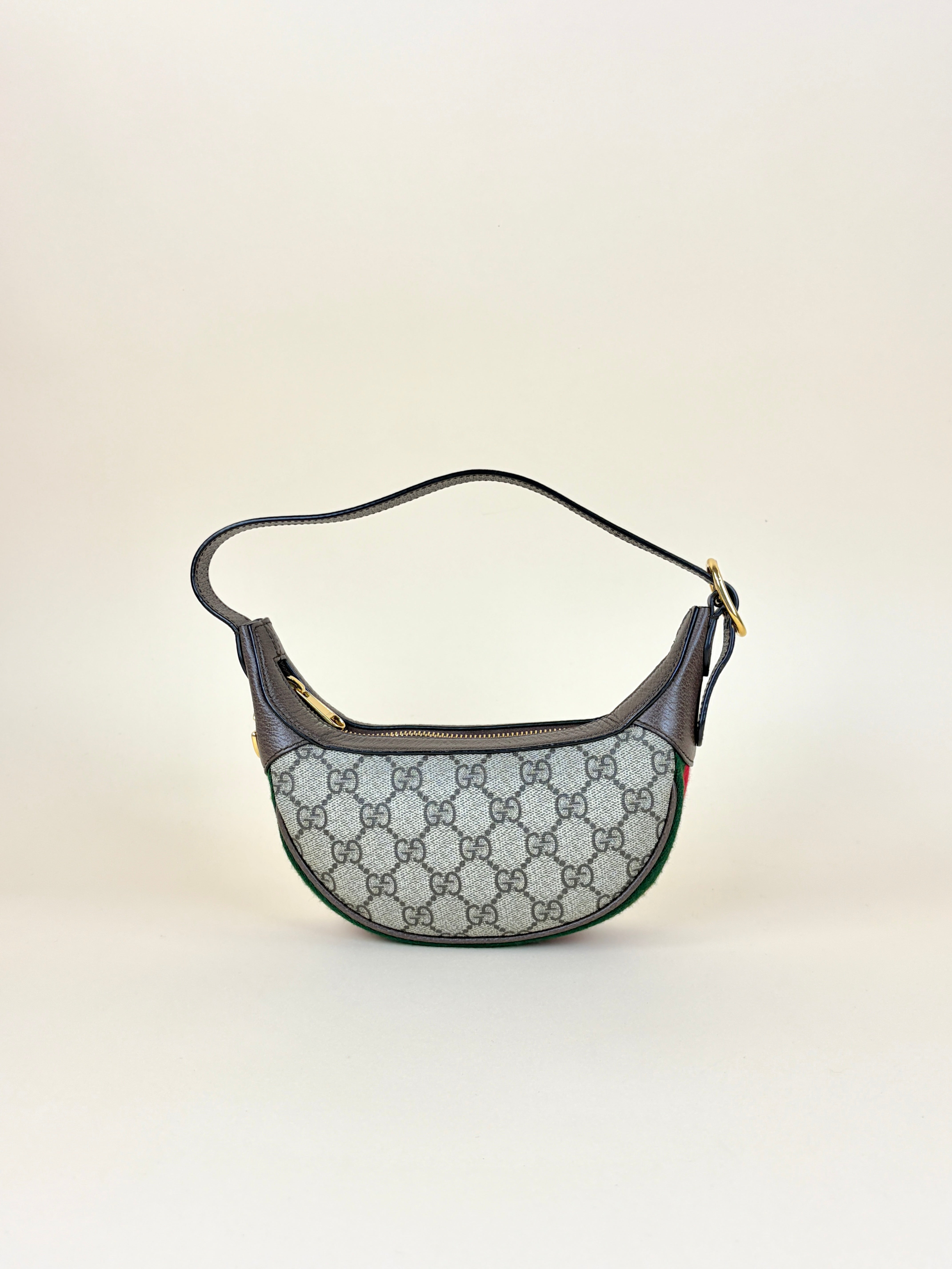 Gucci Tricolor GG Supreme Monogram Mini Ophidia Half Moon Hobo Bag