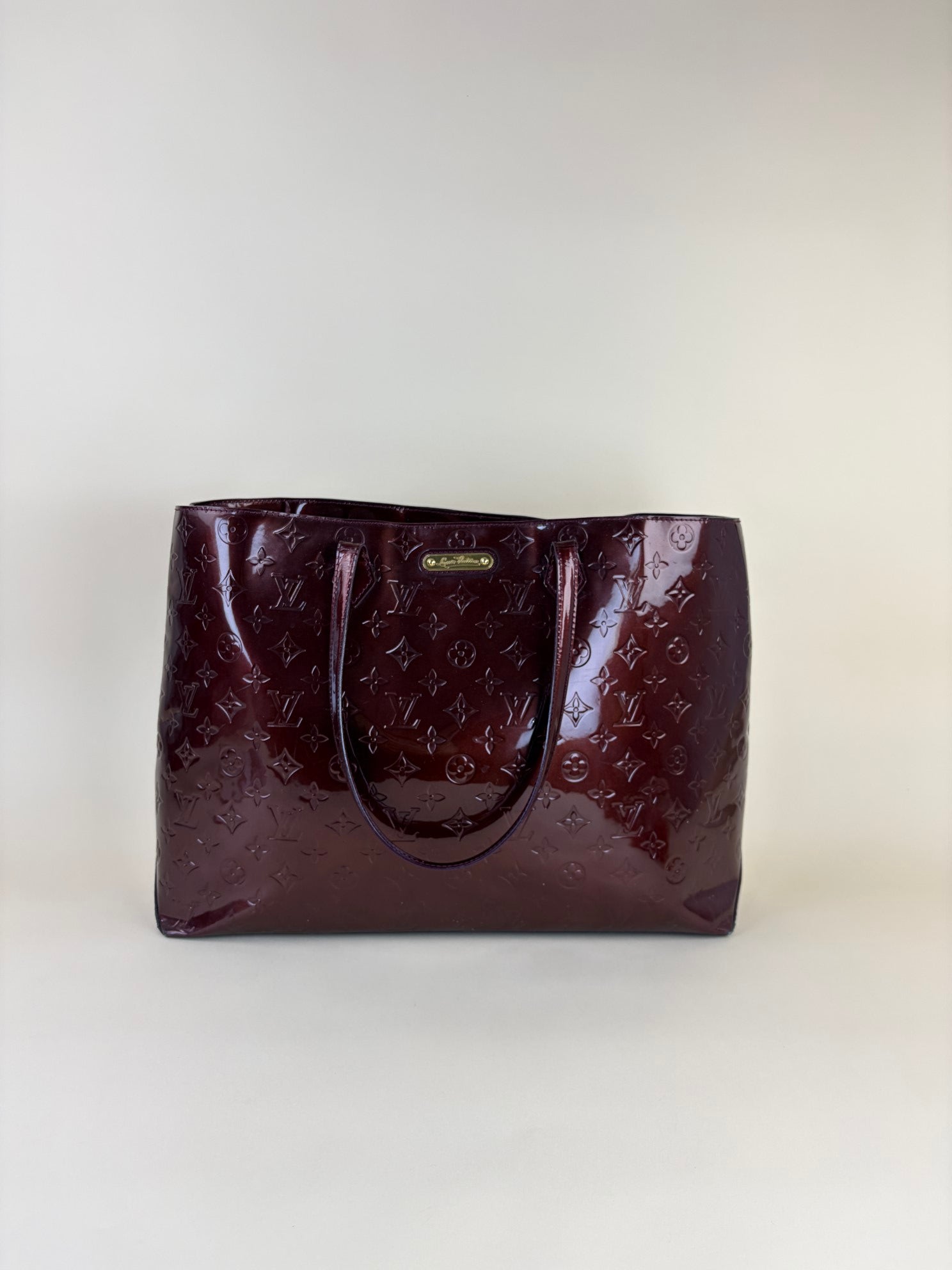 Louis Vuitton Wilshire monogram vernis burgundy GM