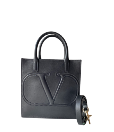 Valentino Black VLogo Walk Tote Bag