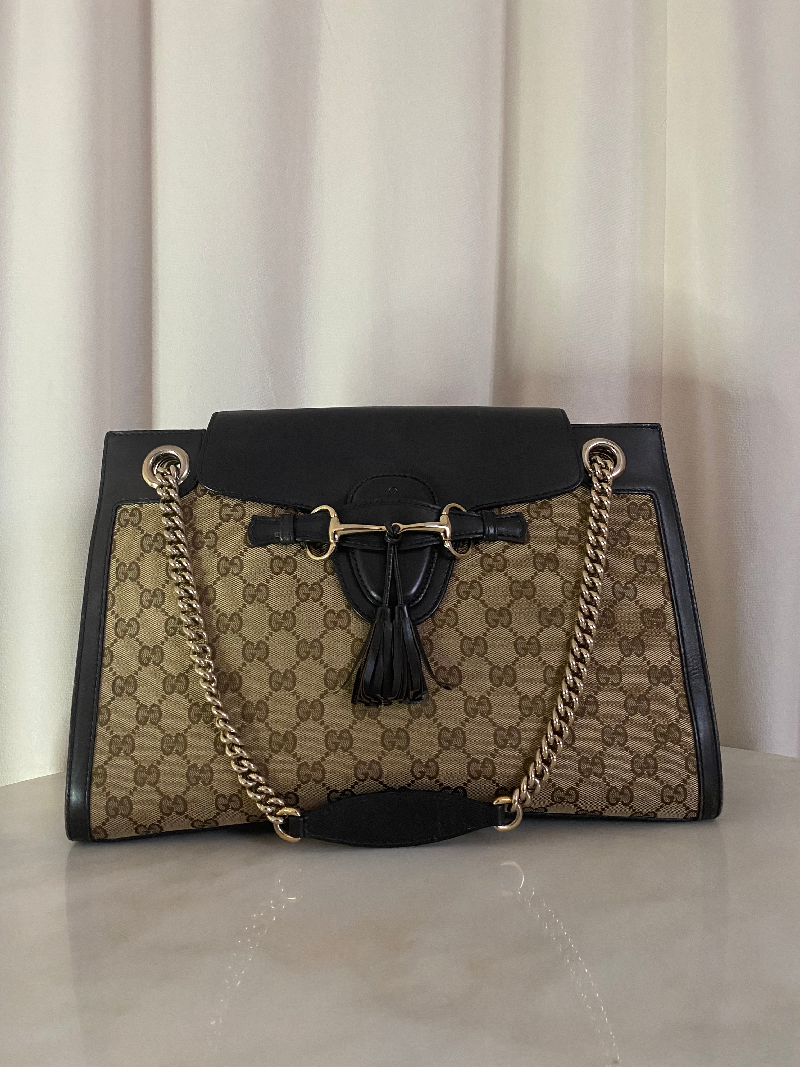 Gucci  Brown Large Emily Chain Shoulder Bag