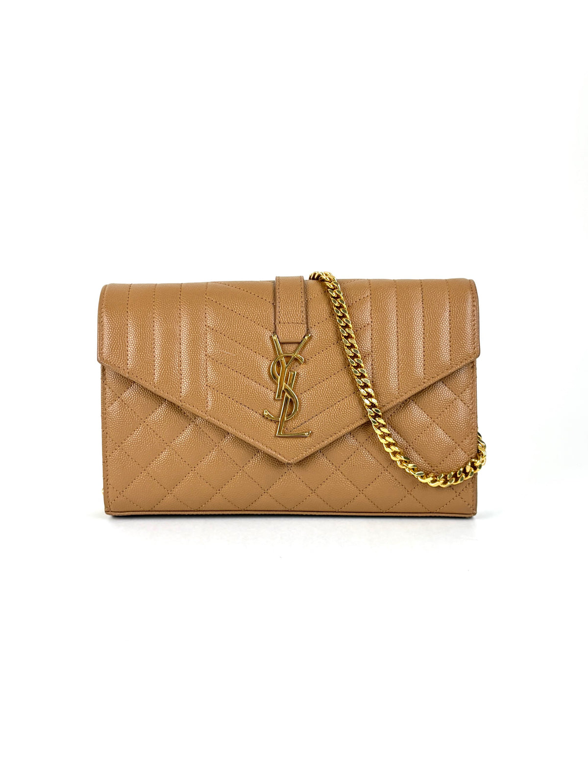 YSL Camel tri-quilted leather