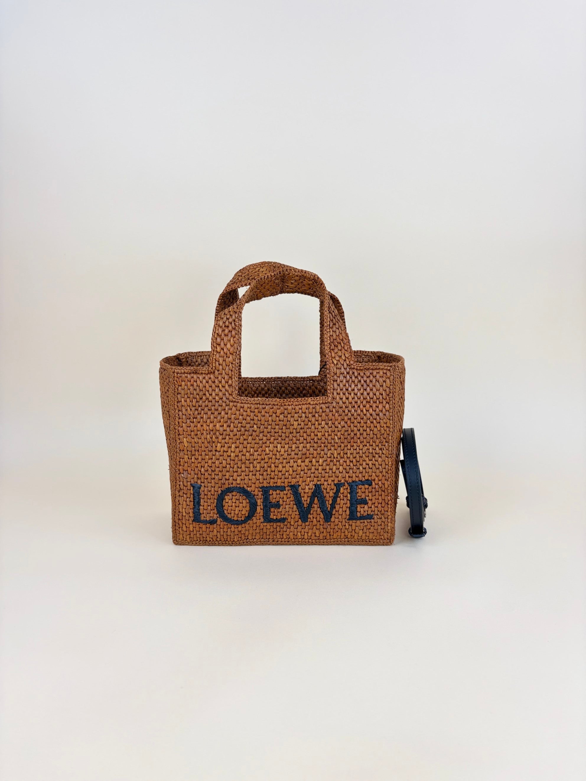 Loewe brown raffia Paula's Ibiza font small tote bag