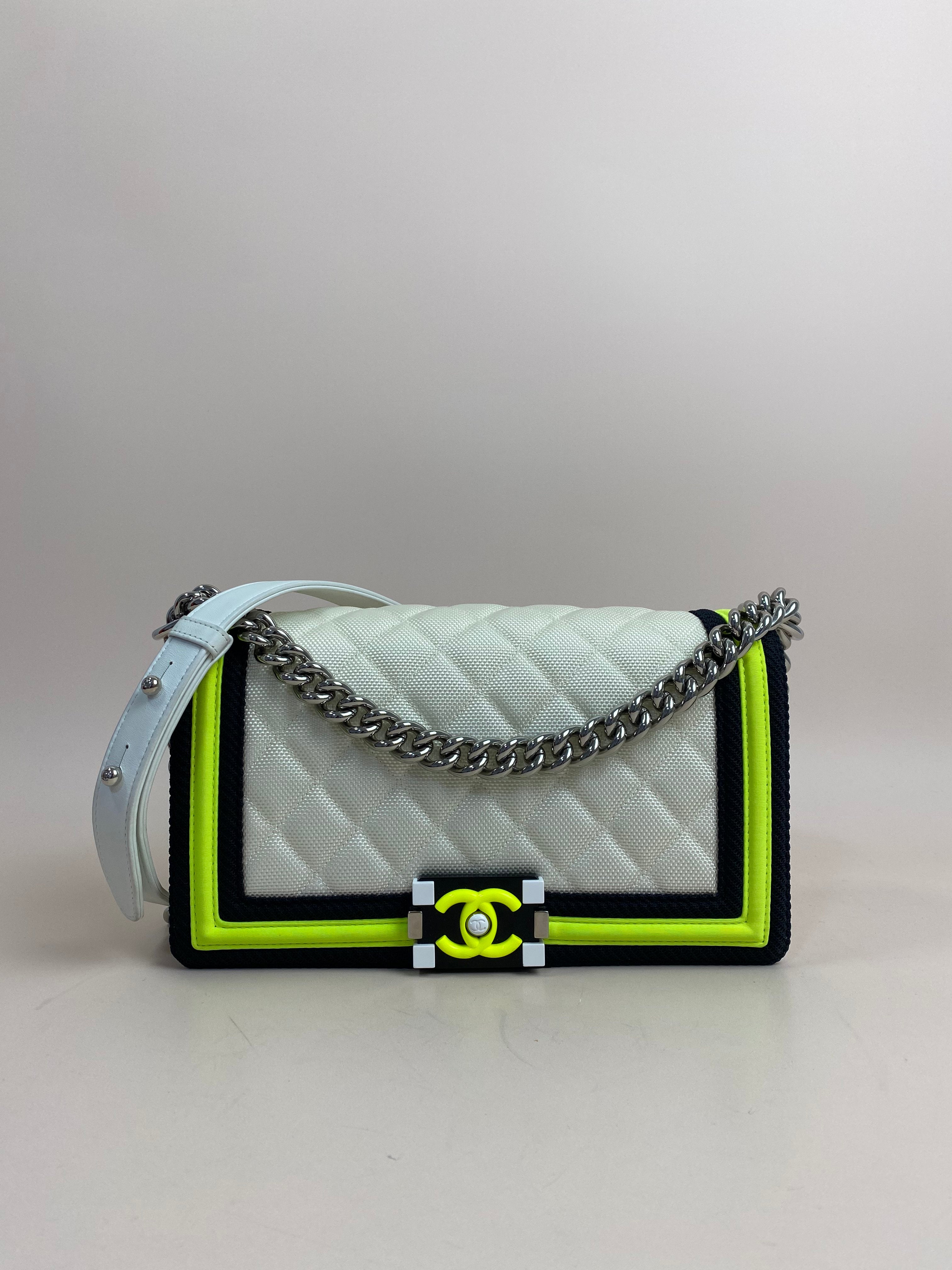 Chanel Tricolor Quilted Fluo Medium Boy Bag