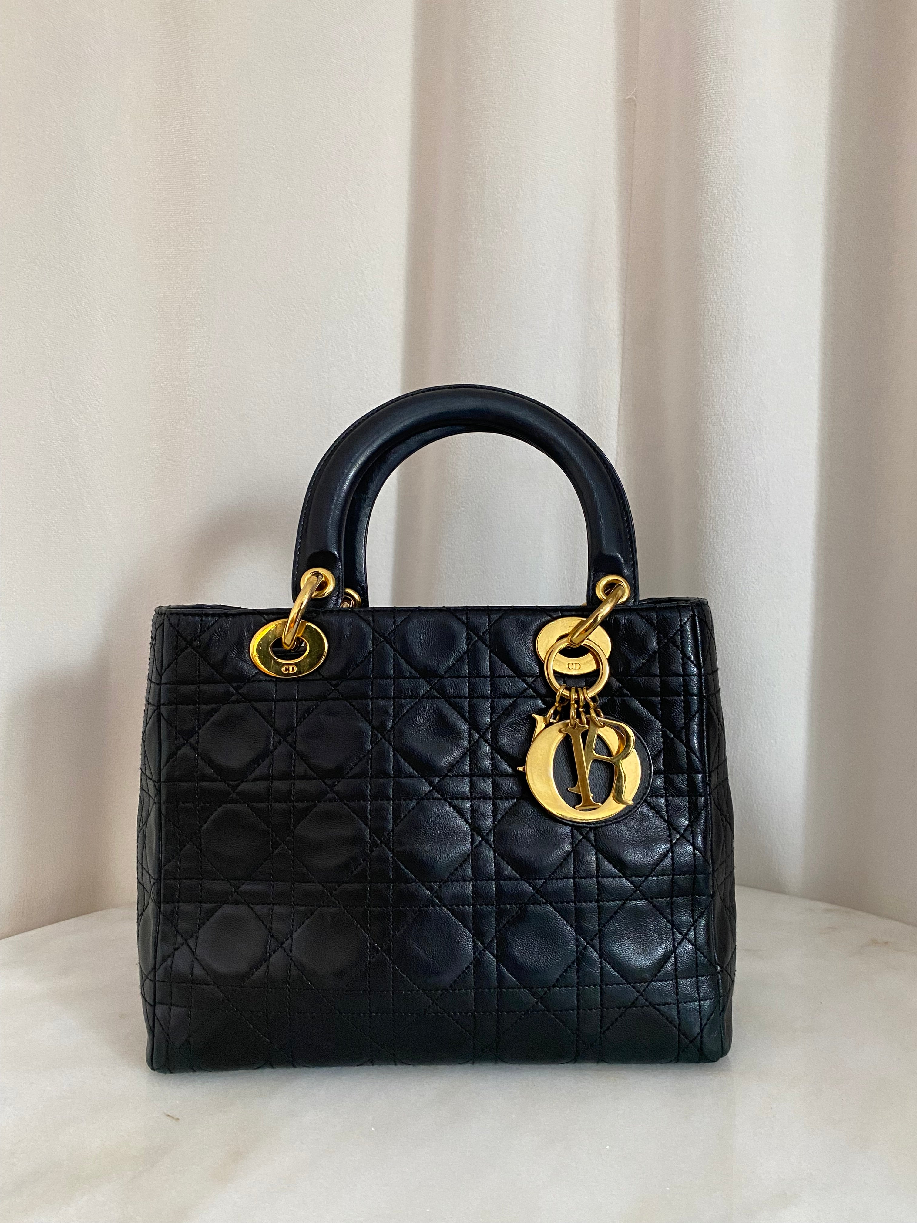 Christian Dior Black Lady Dior Small Bag