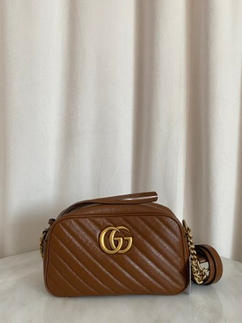 Gucci Camel Camera Marmont Bag