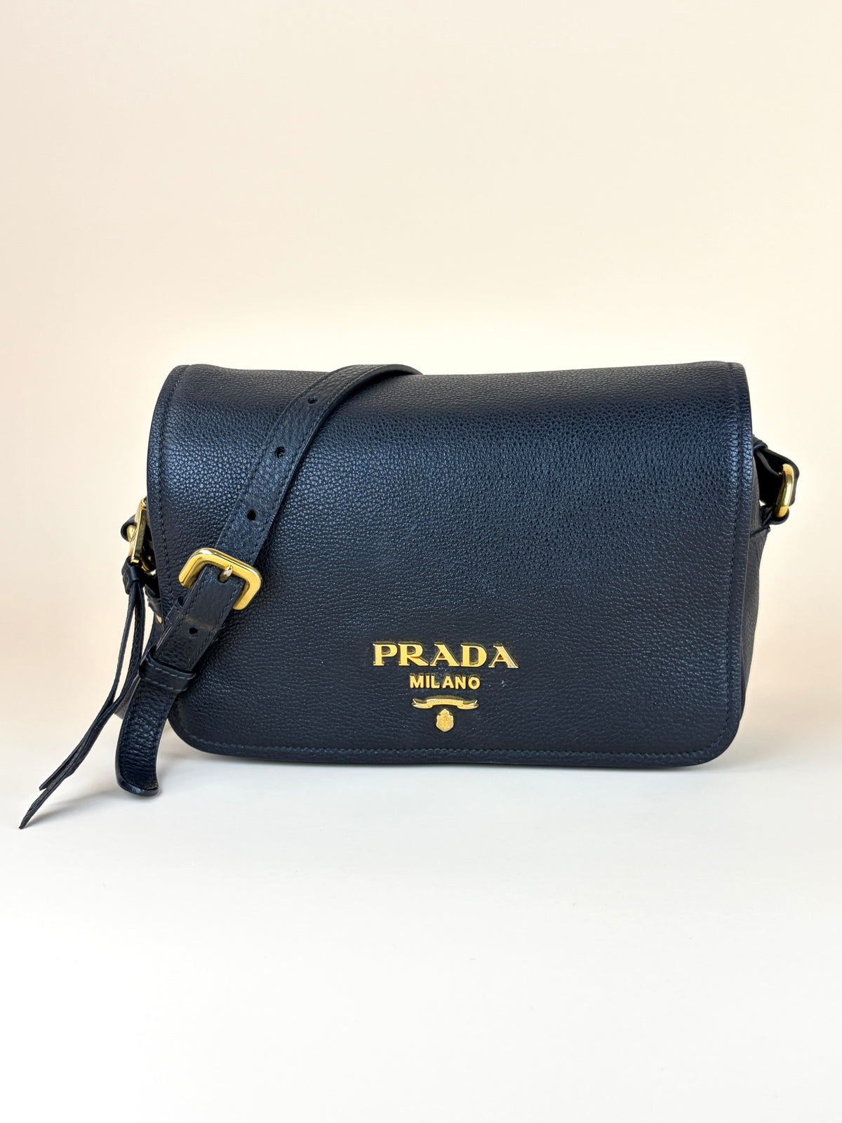 Prada Black vitello phenix flap Crossbody Bag