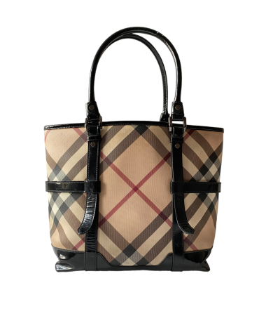 Burberry Nova Check Black Top Handle Bag