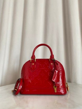 Louis Vuitton Red Monogram Vernis Alma BB Bag