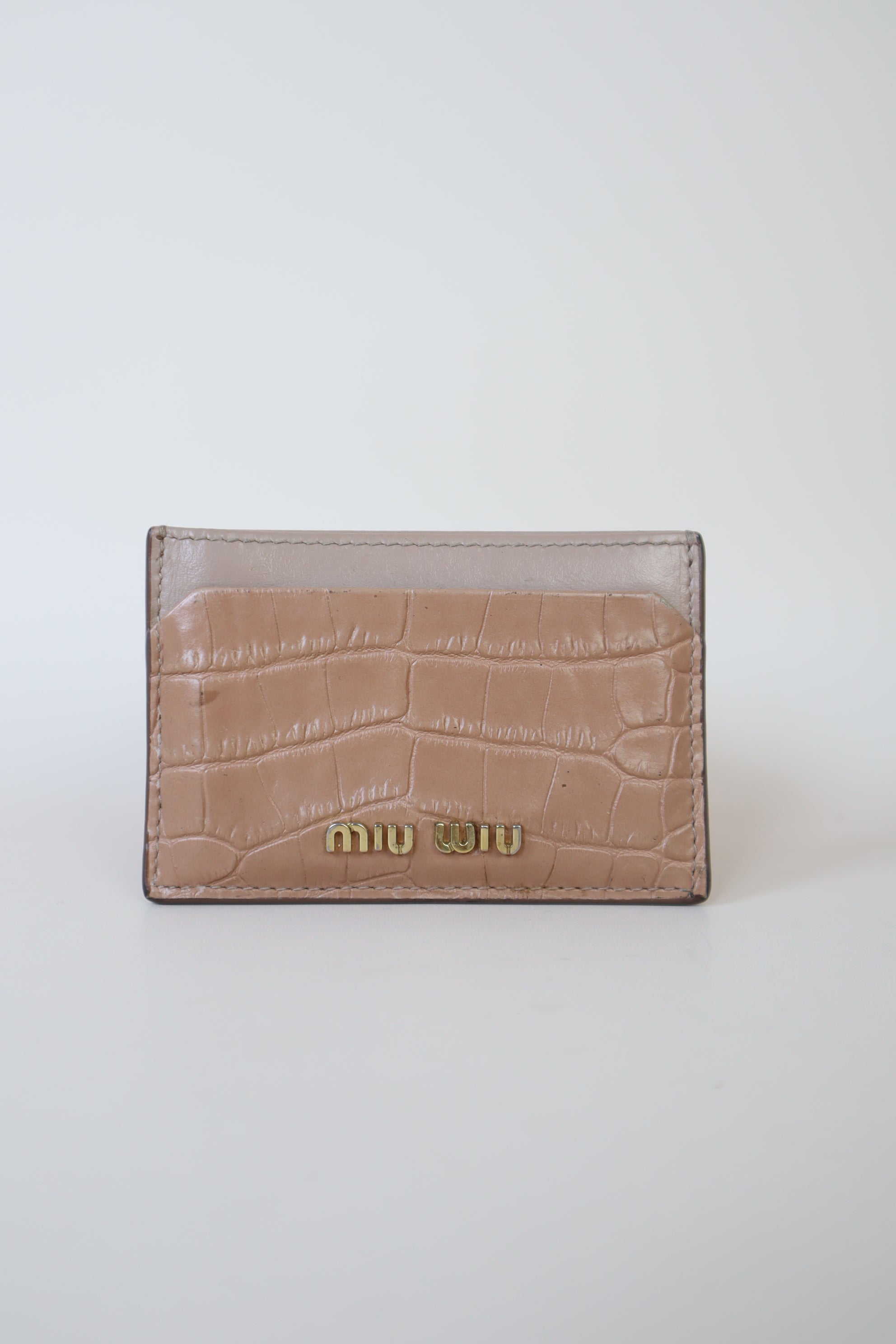 Miu Miu Nude Croco Niw Niw Card Holder