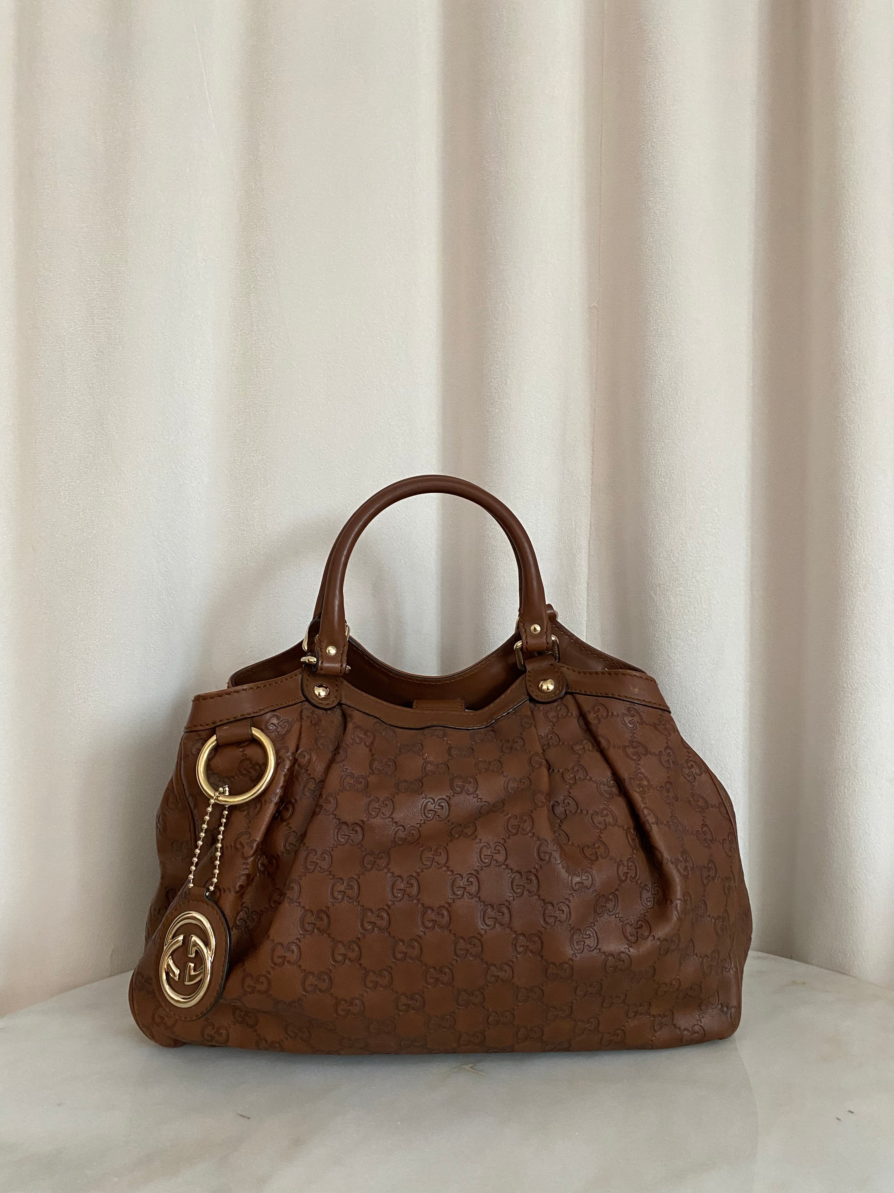 Gucci Brown Sukey Guccissima Tote Bag