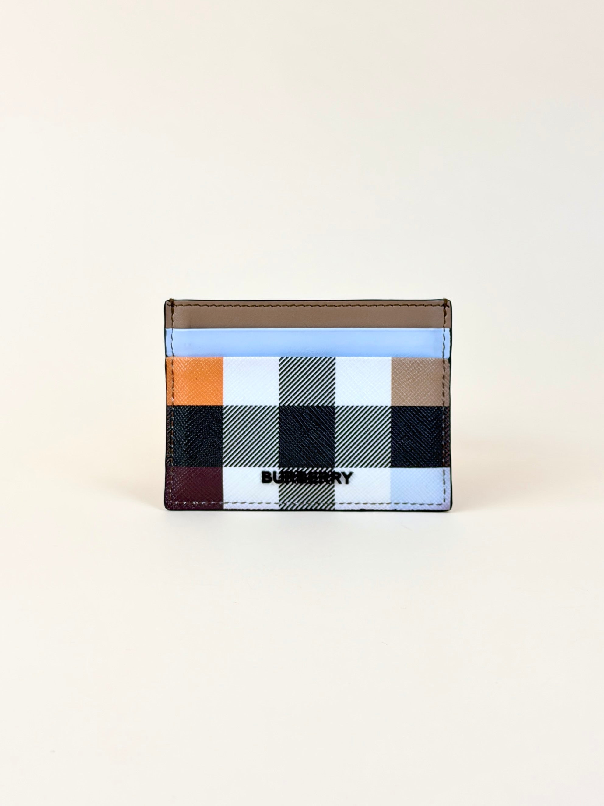Burberry multicolor Sandon check and leather card holder