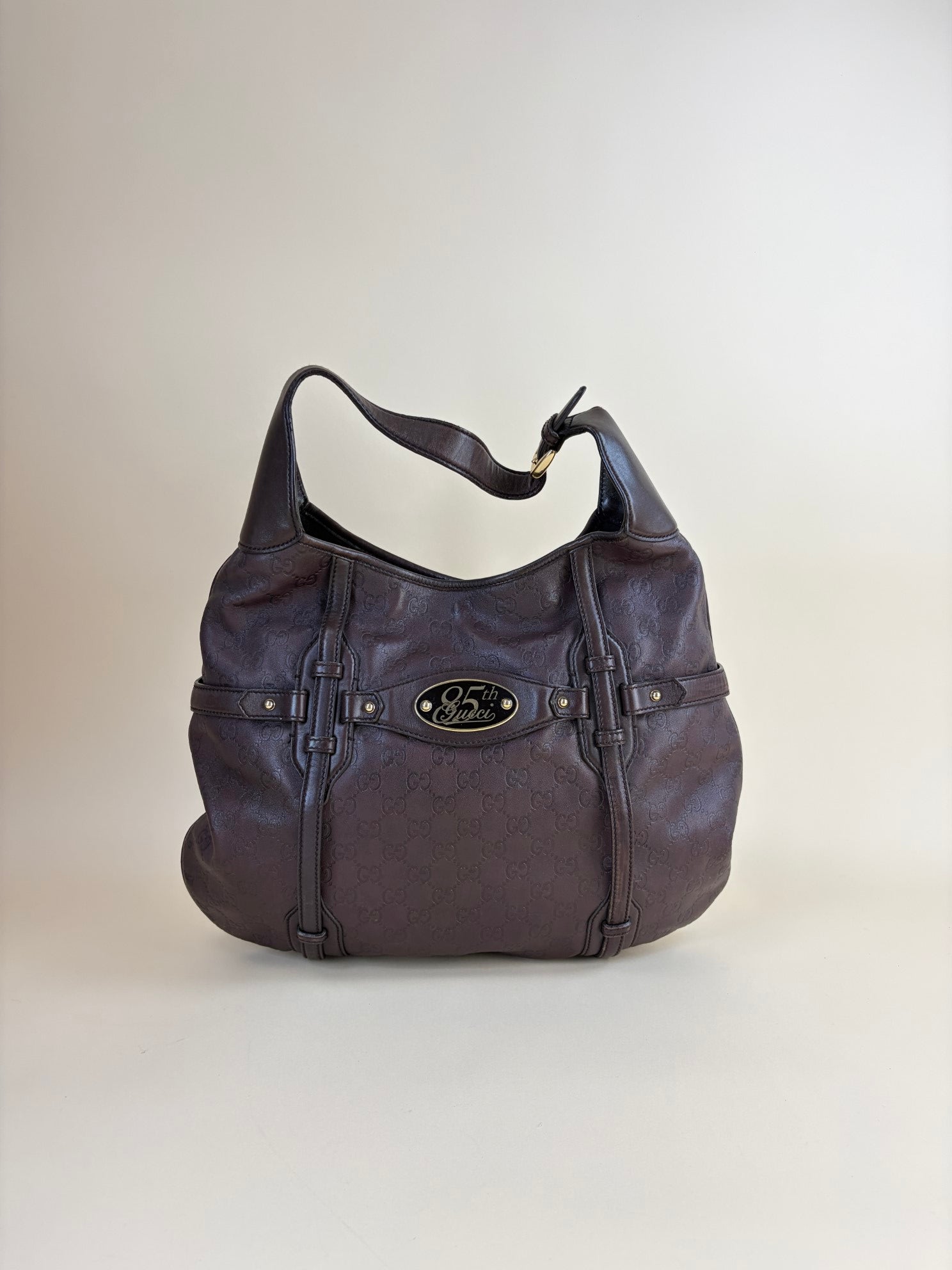 Gucci  horse bit limited edition dark brown Gucci Sima leather 85th anniversary