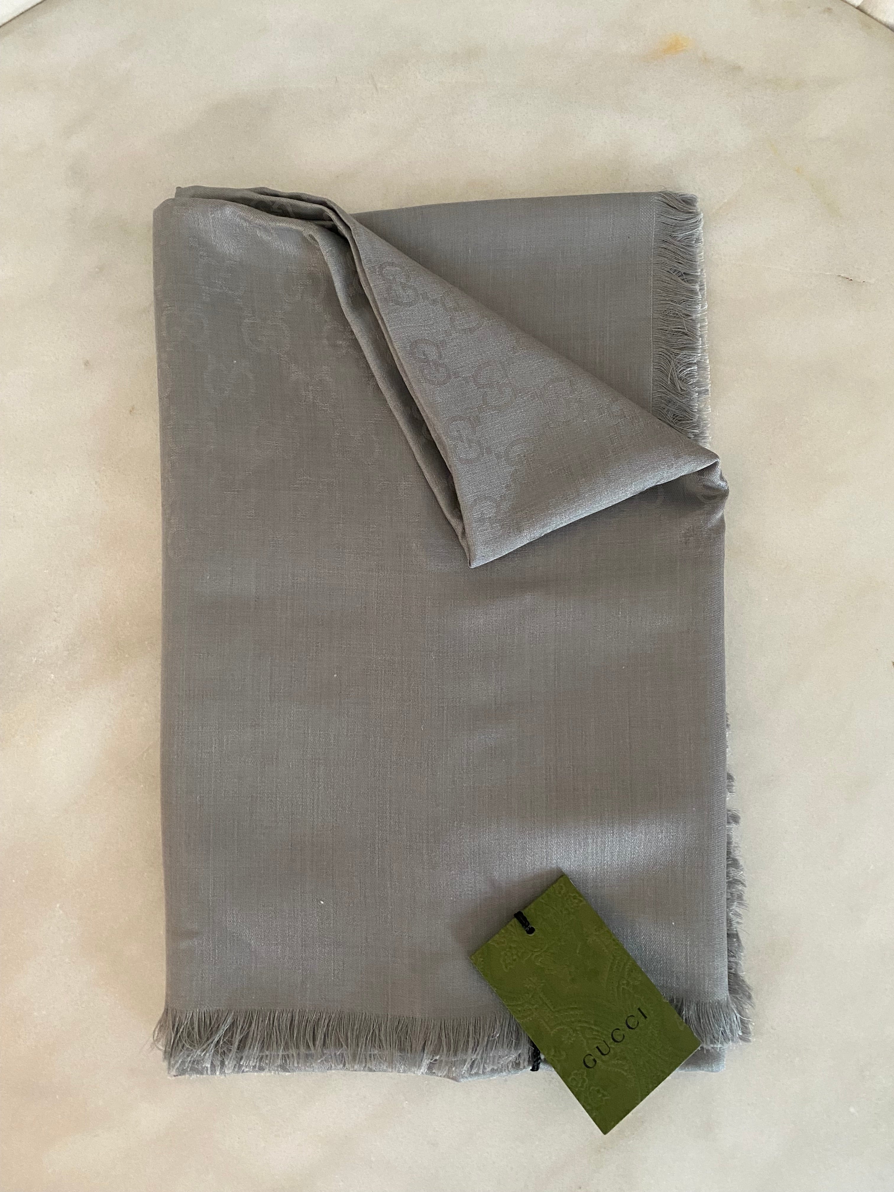 Gucci Light Grey GG Scarf