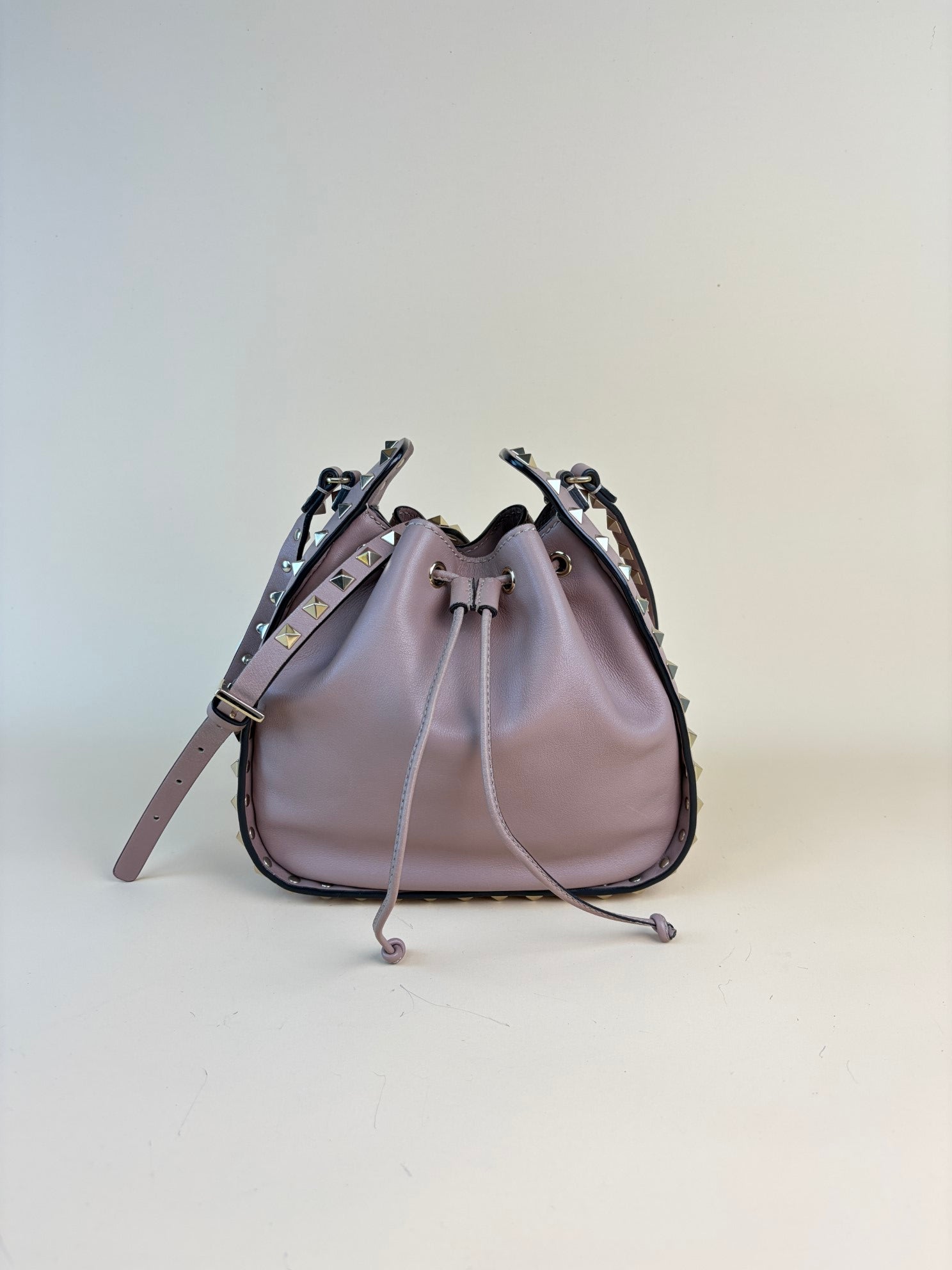 Valentino Nude Rockstud Bucket Small Crossbody Bag