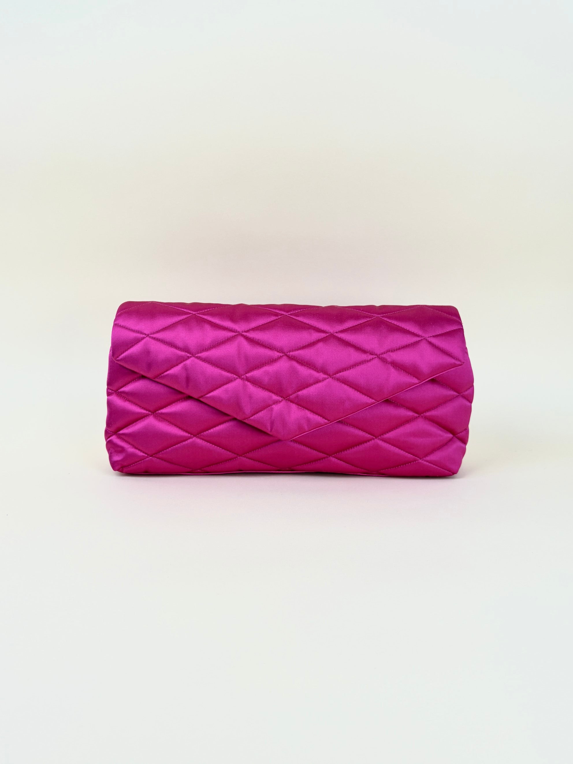 YSL pink Sade Envelope Quilted Large Clutch