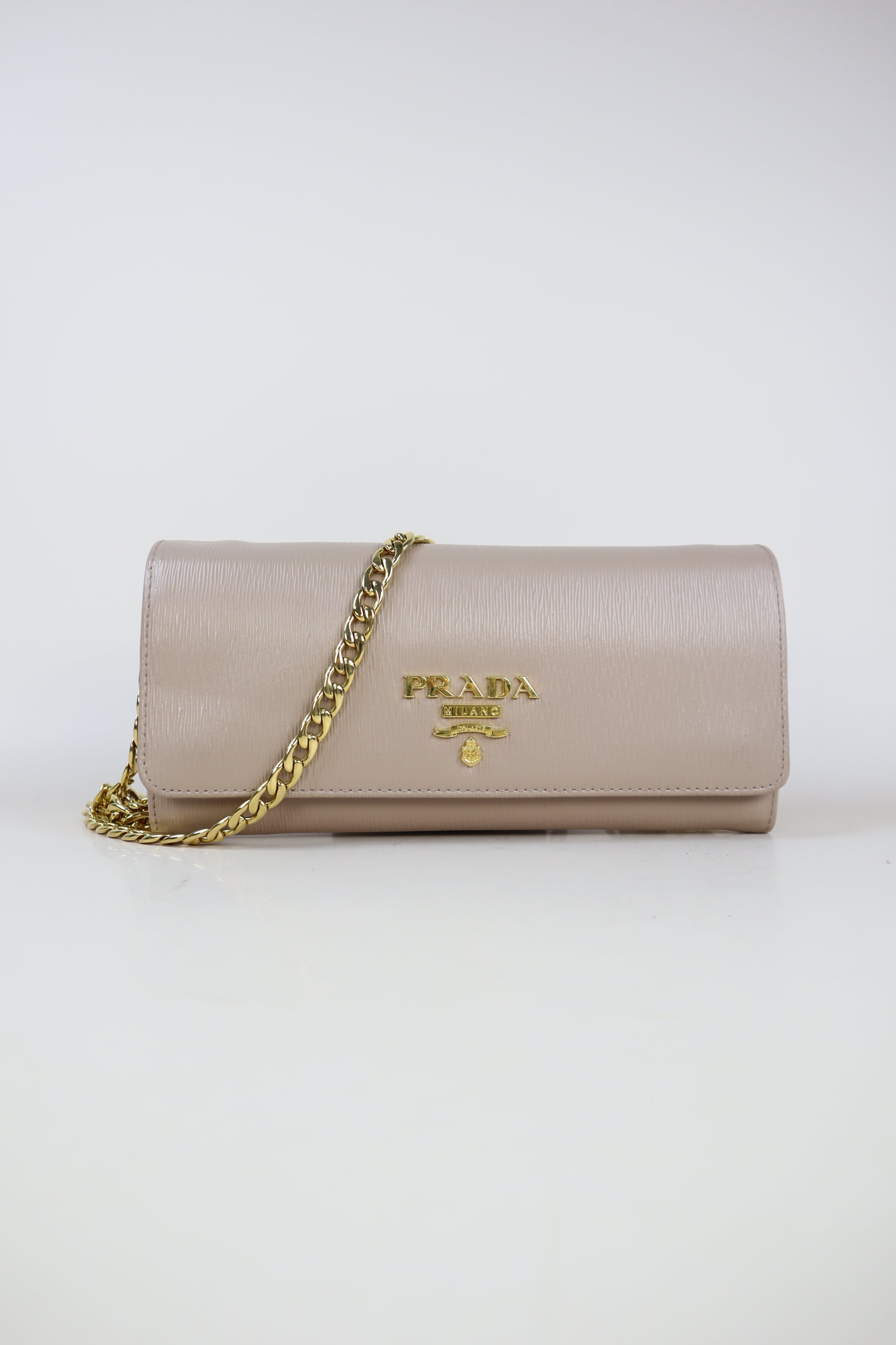 Prada Beige Crossbody Wallet on Chain