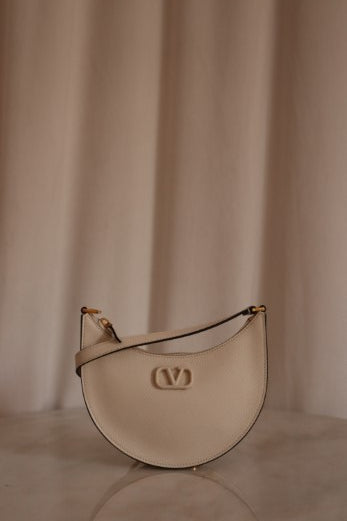 Valentino White Mini VLogo Signature Hobo Bag