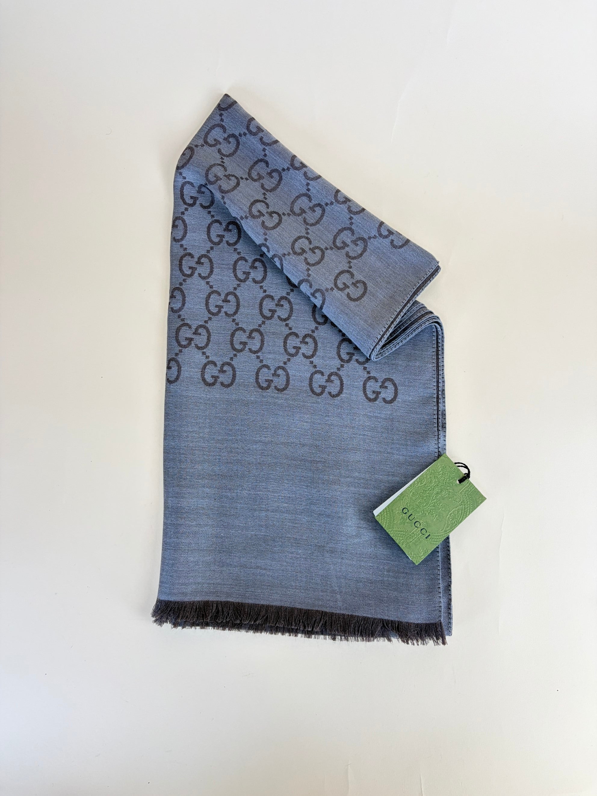 Gucci Bicolor GG Monogram Wool Silk Scarf
