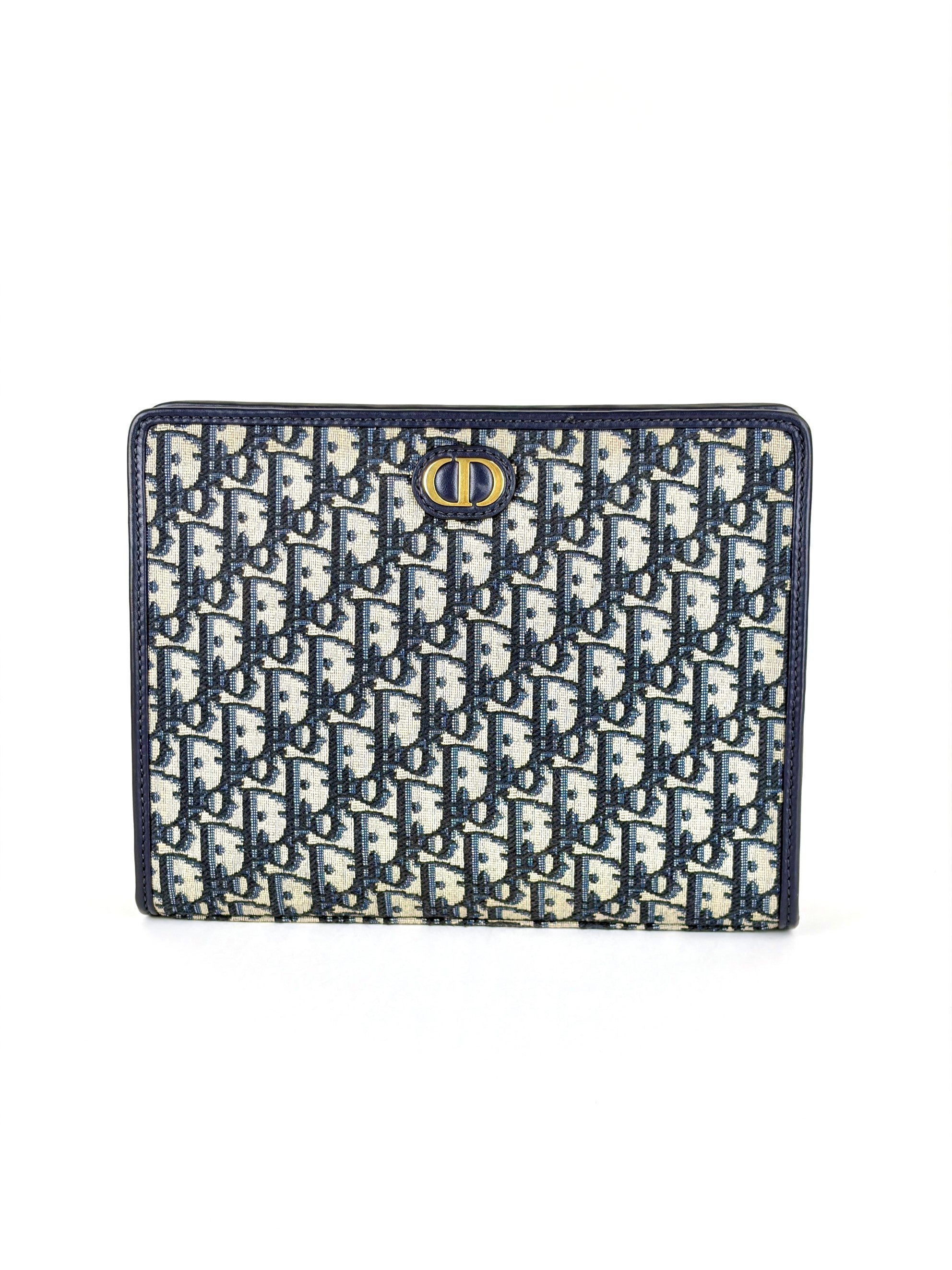 Dior blue oblique jacquard 30 Montaigne pouch