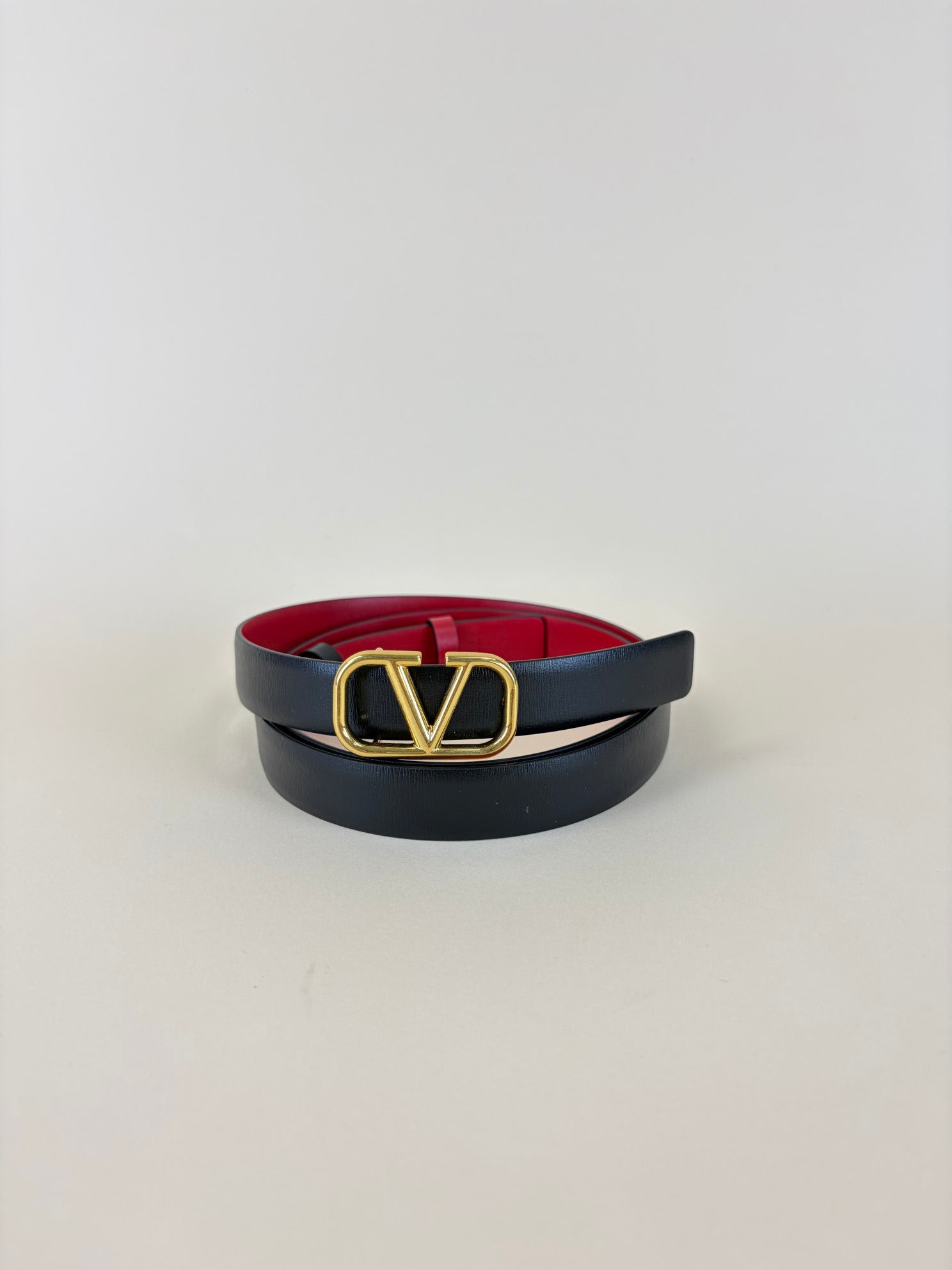 Valentino Bicolor Vlogo Signature Buckle Reversible 20mm Belt