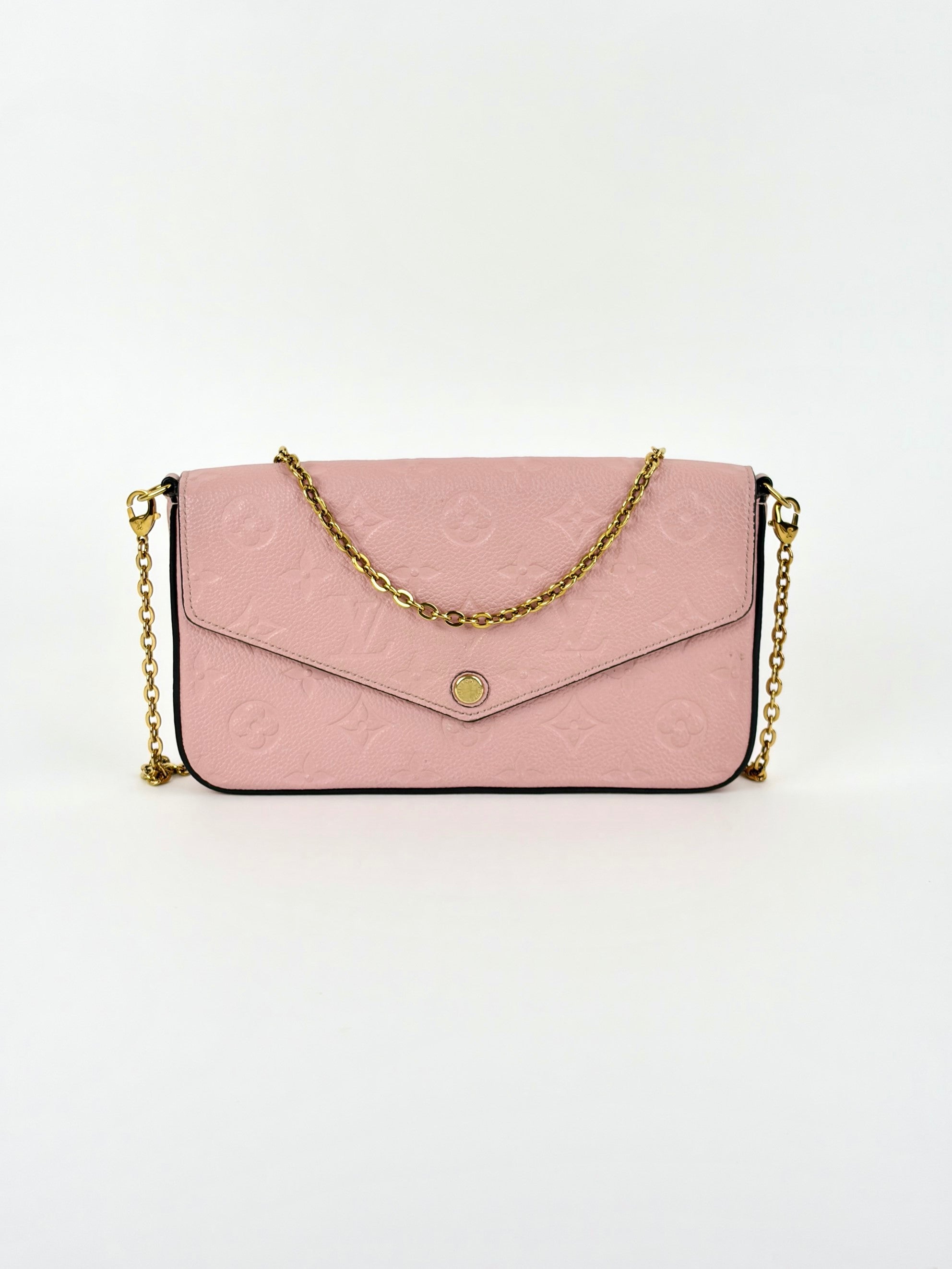 Louis Vuitton Pouder pink monogram empriente leather Felicie pochette