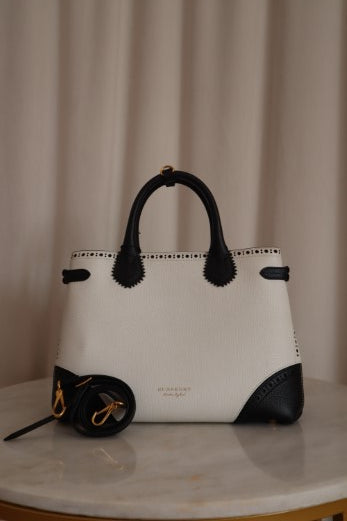 Burberry White Banner Tote Bag