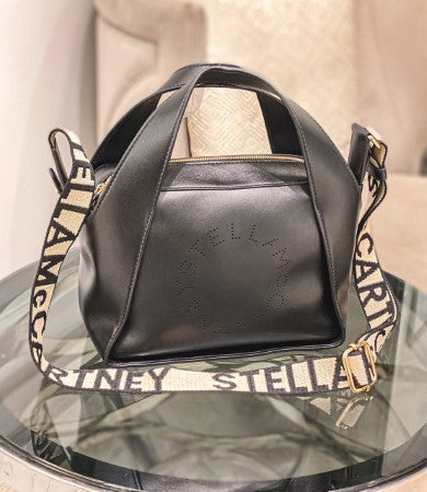 Stella Mccartney Black Mini Logo Crossbody Bag