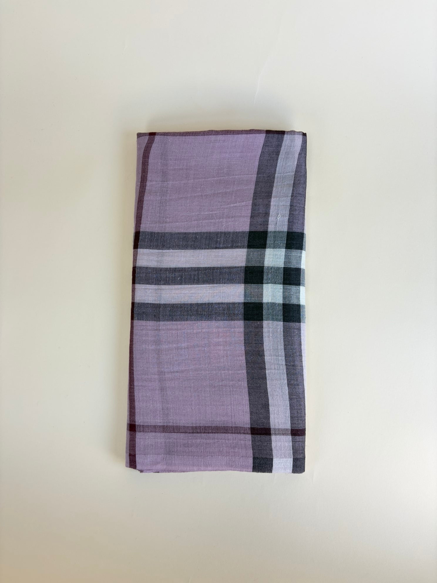 Burberry Pink House Check Print Fringed Scarf