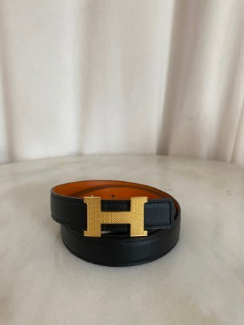 Hermes Bicolor Thin Reversible Belt