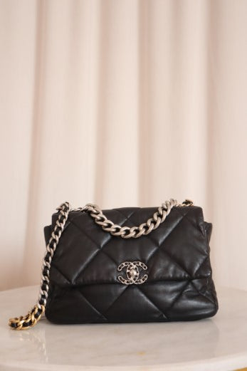 Chanel Black CC 19 Medium Flap Bag