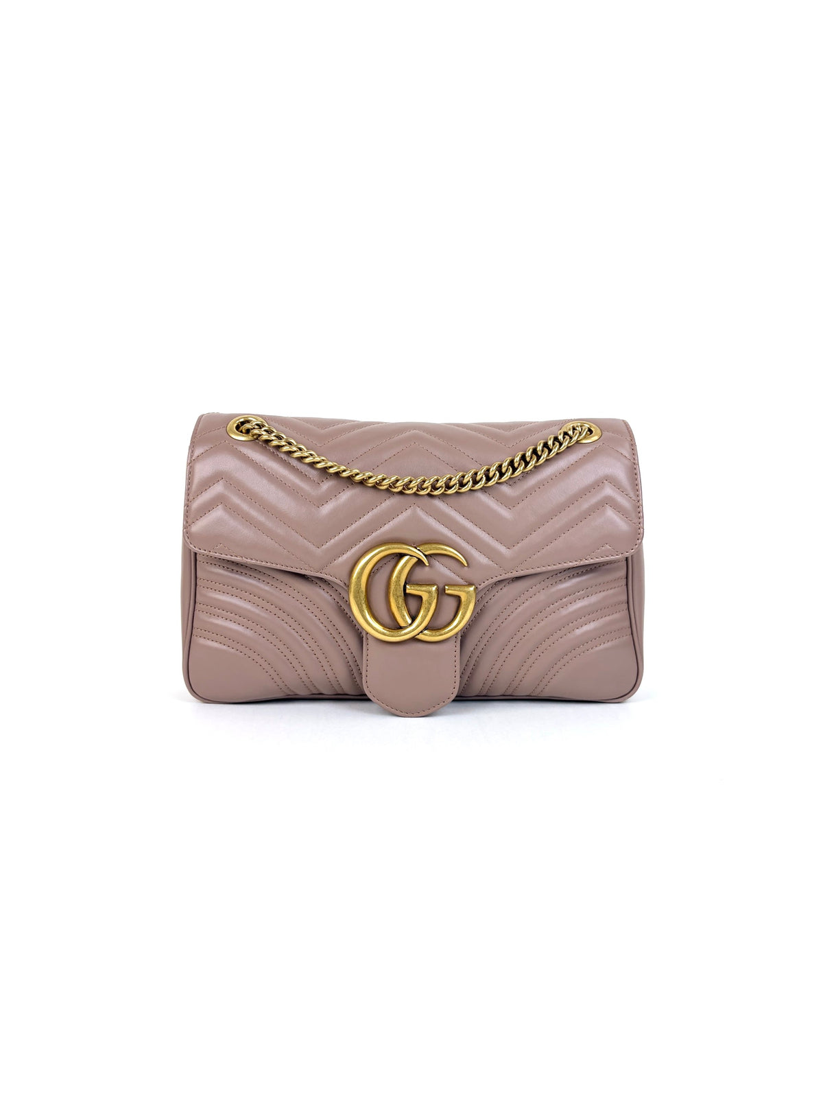 Gucci nude calfskin gg Marmont large shoulder bag
