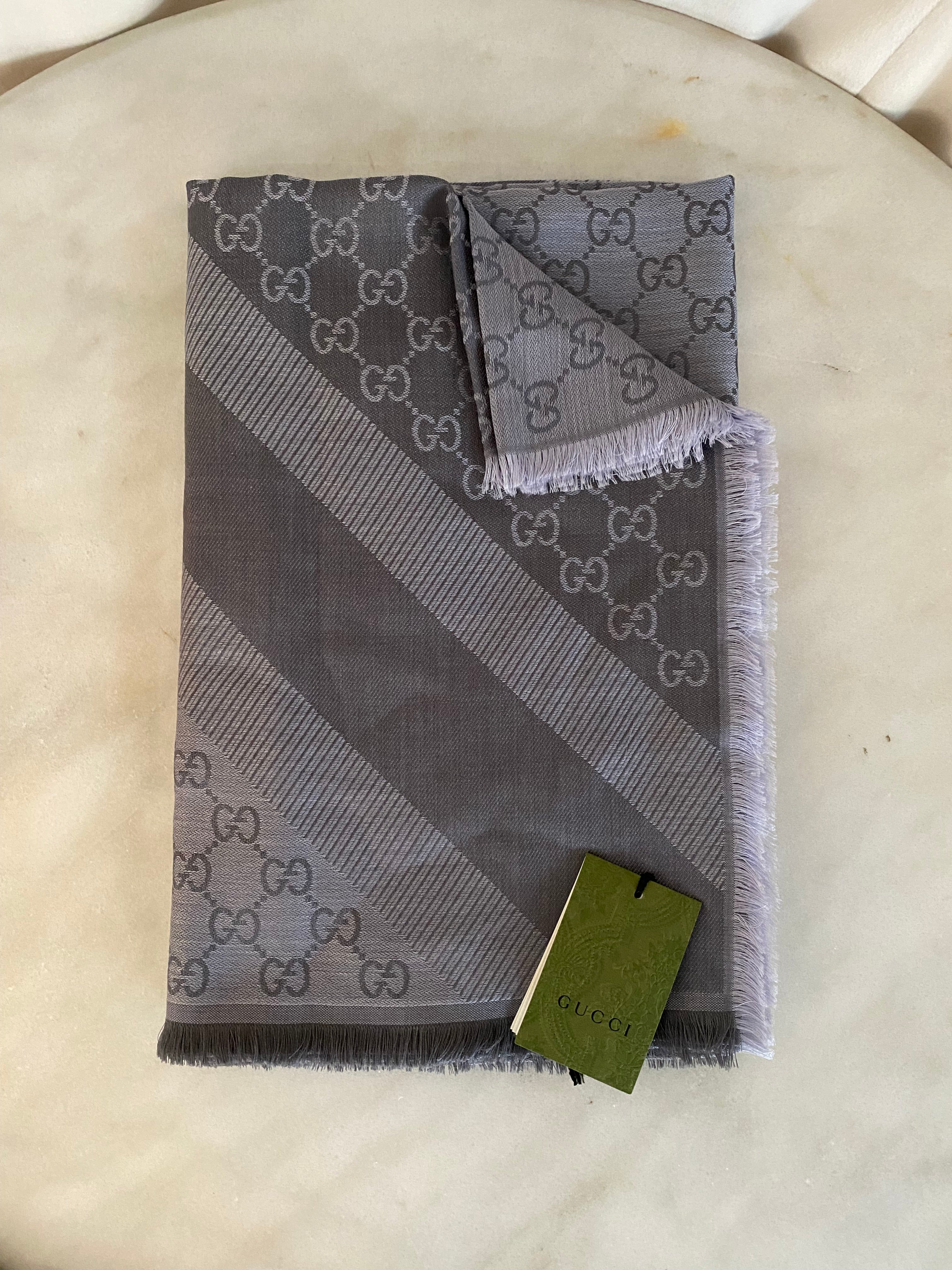 Gucci Grey GG Scarf