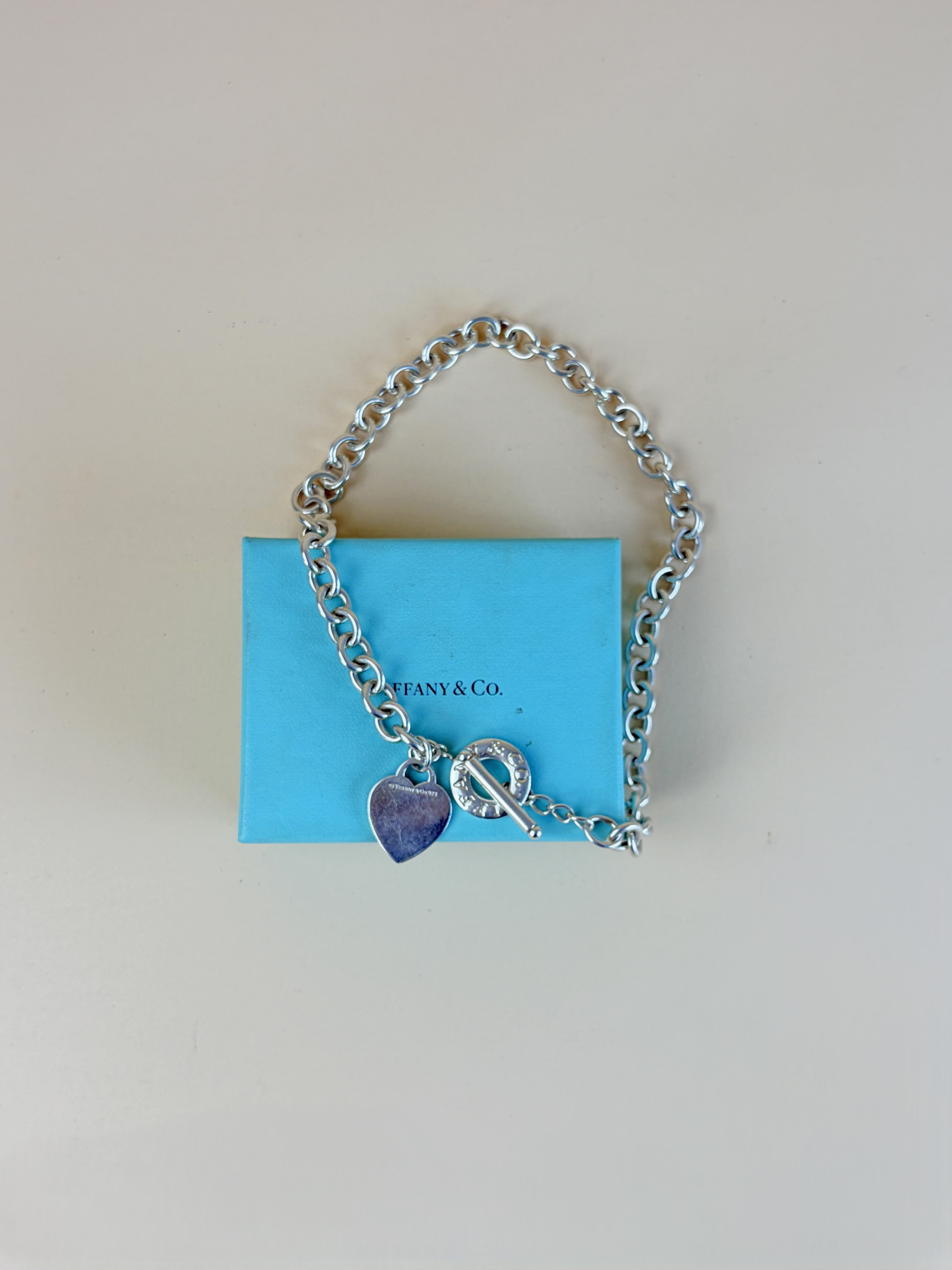 Tiffany & Co Silver chain Heart Tag toggle-Necklaces-Tiffany & Co-The Closet Egypt