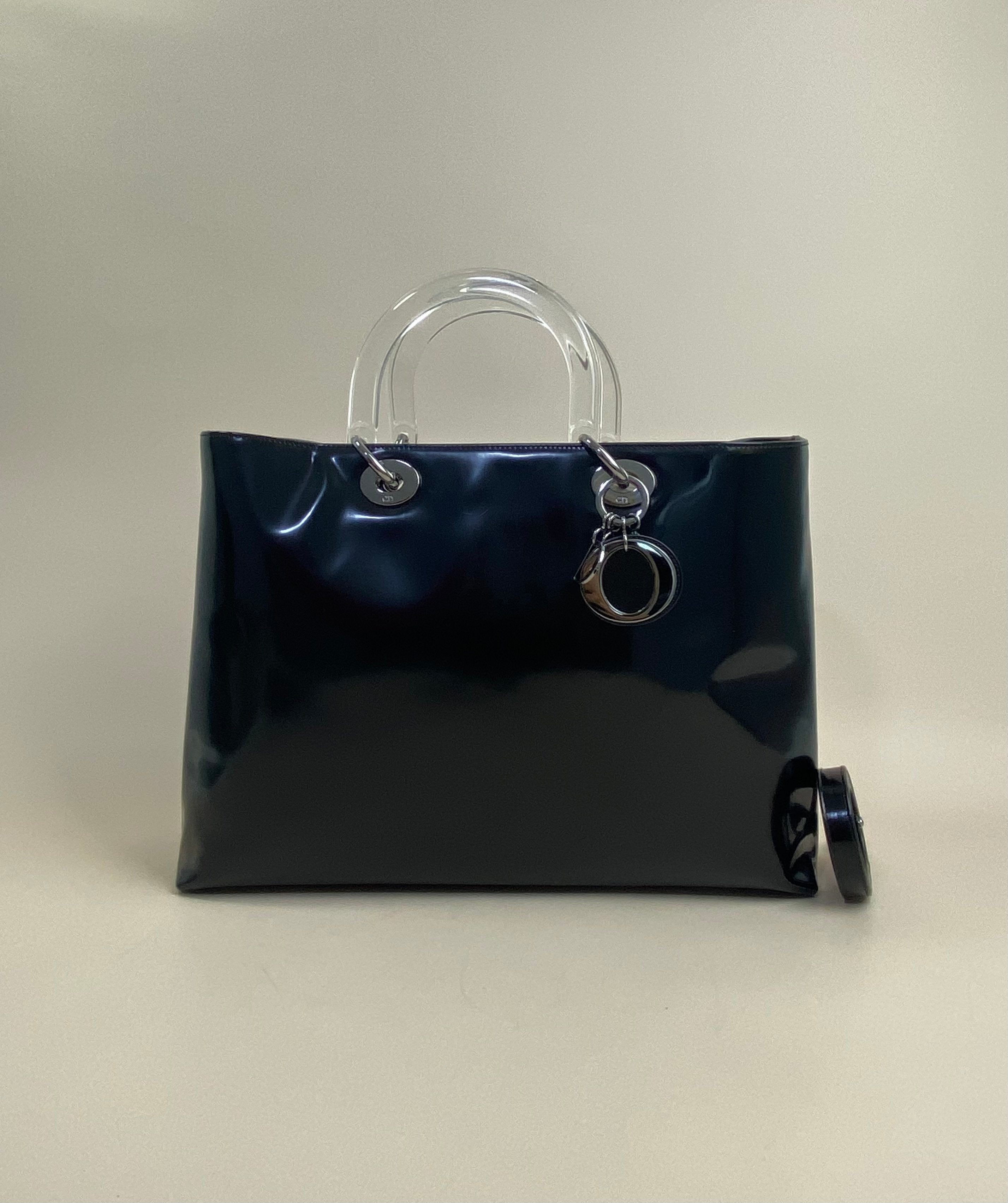 Christian Dior Black Lady Dior Large Bag with Strap