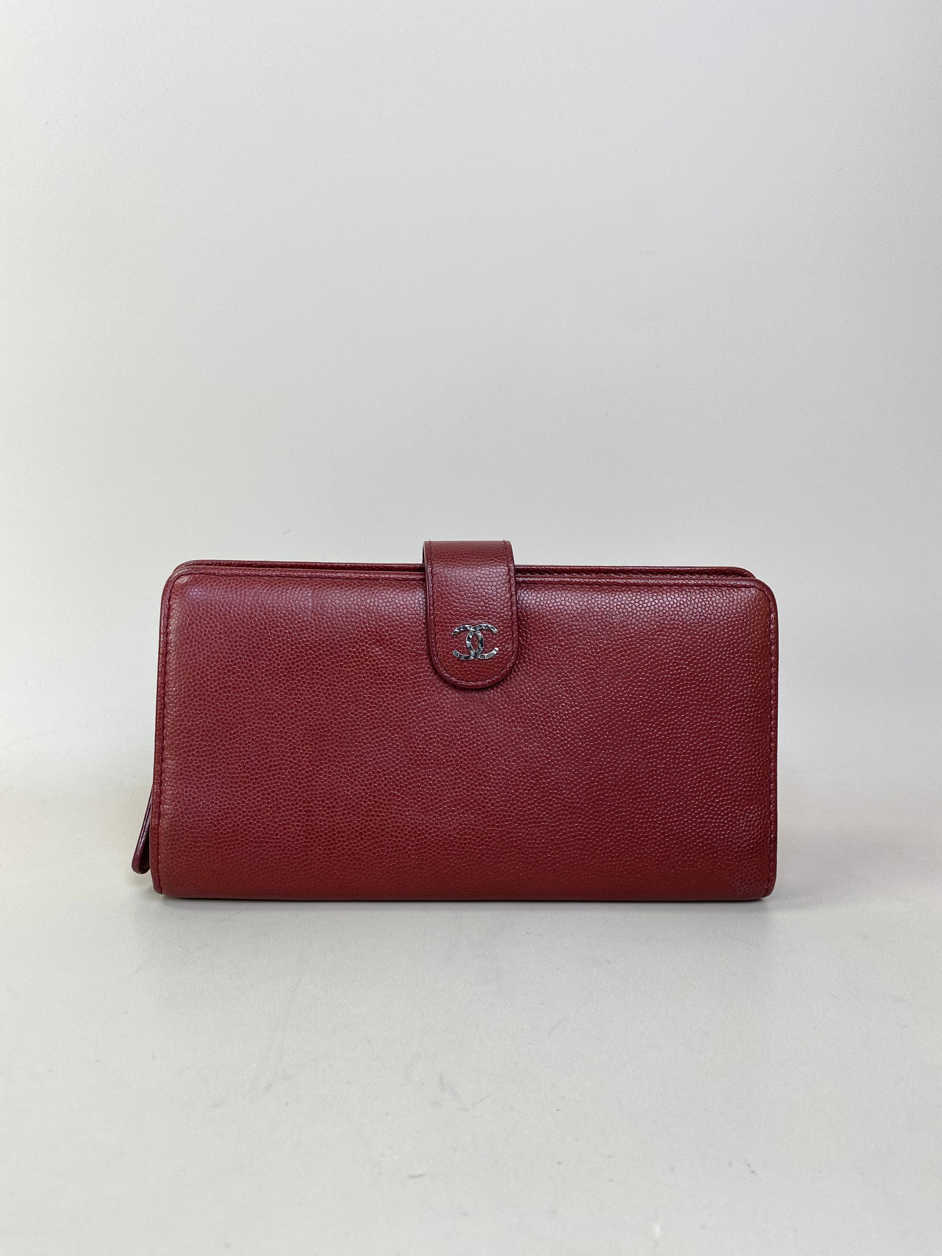 Chanel Red Fold Long Wallet