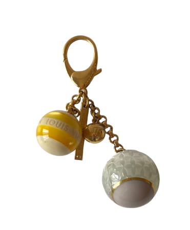 Louis Vuitton Bicolor Mini Lin Ball Key Holder Bag Charm